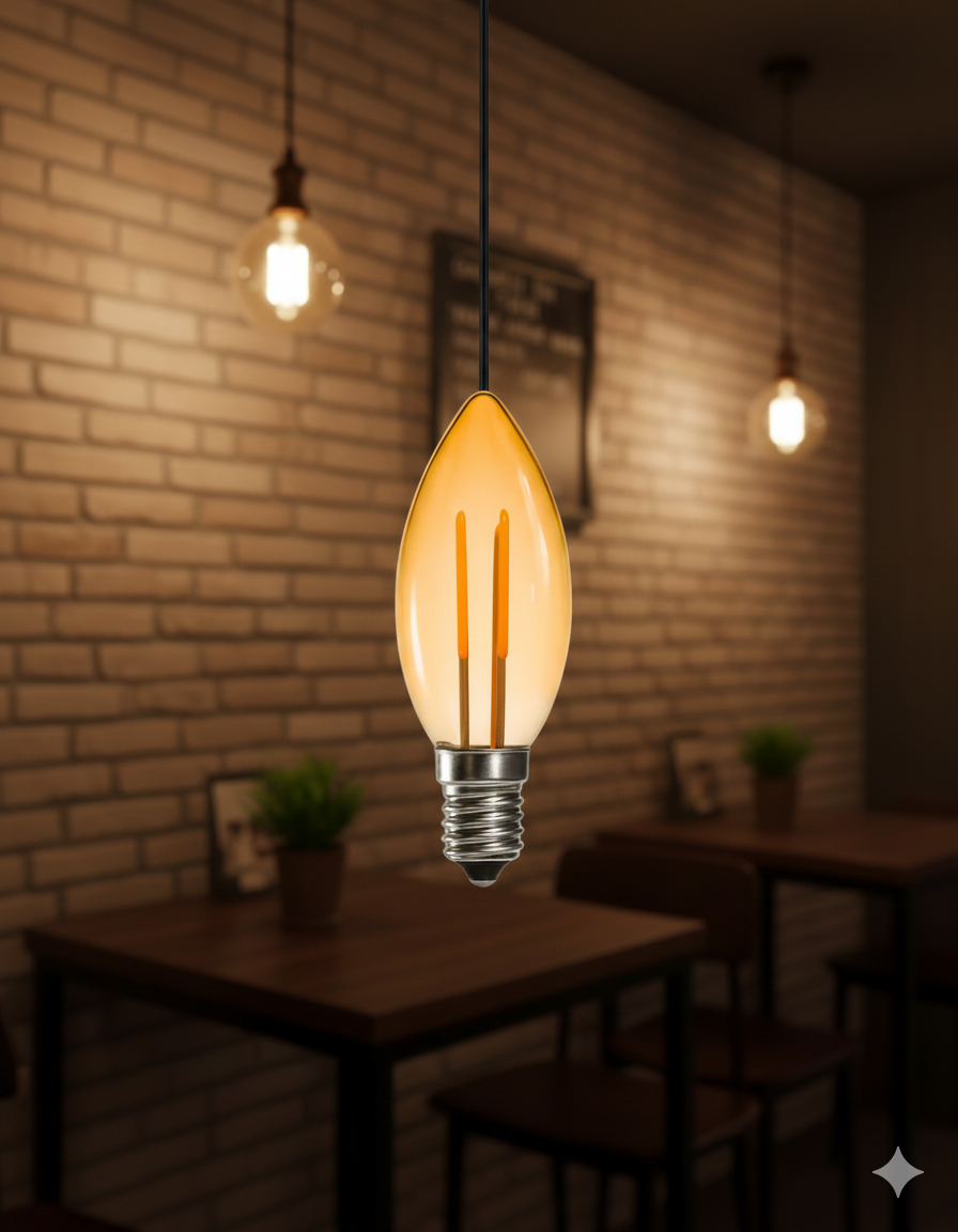 Buji E-14 Rutik Ampül 5W 400 lümen Mum Model