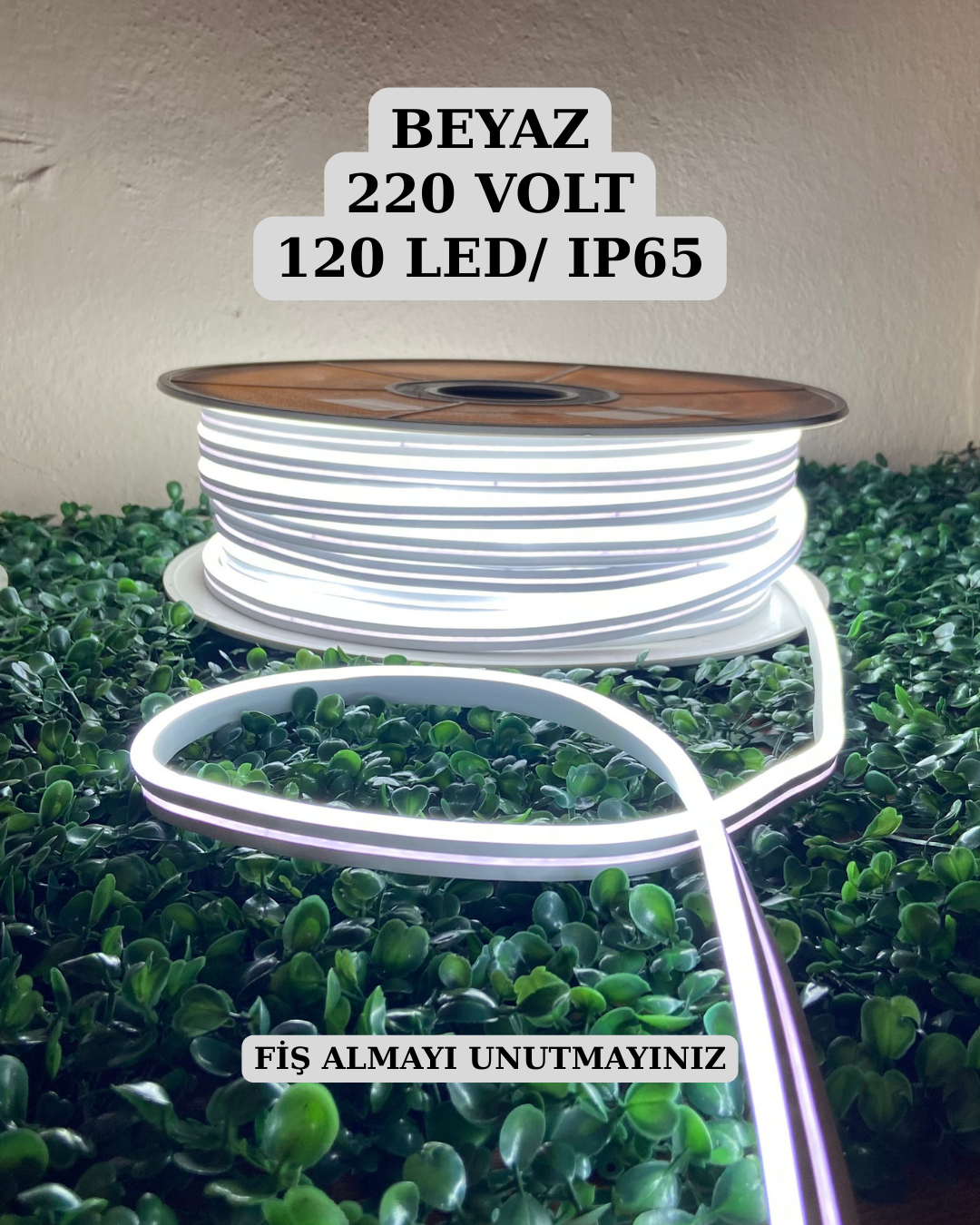 220 Volt Neon Led Beyaz 6x12mm Dış ve İç Mekan IP65
