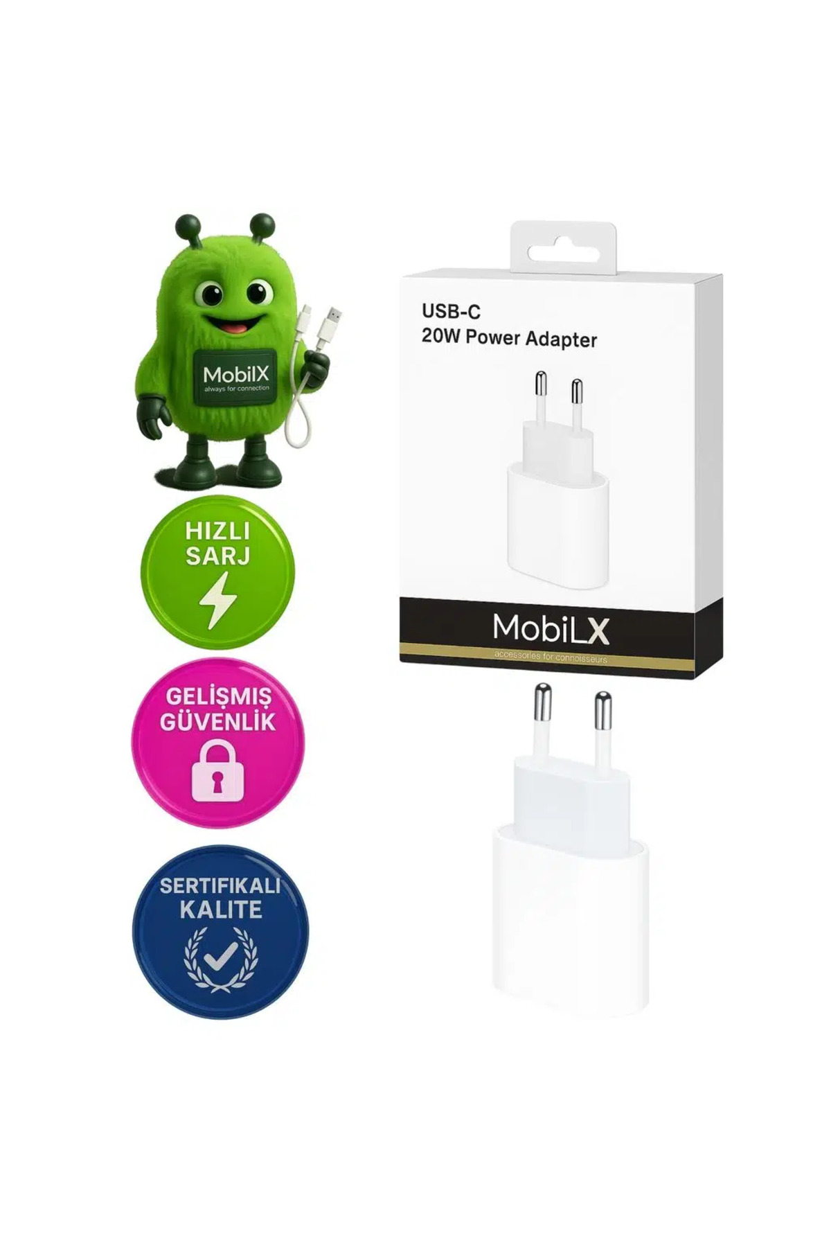 20W Type-C Hızlı Şarj Adaptörü | iPhone, Samsung, Xiaomi, Oppo, Huawei, Realme, Reeder Uyumlu