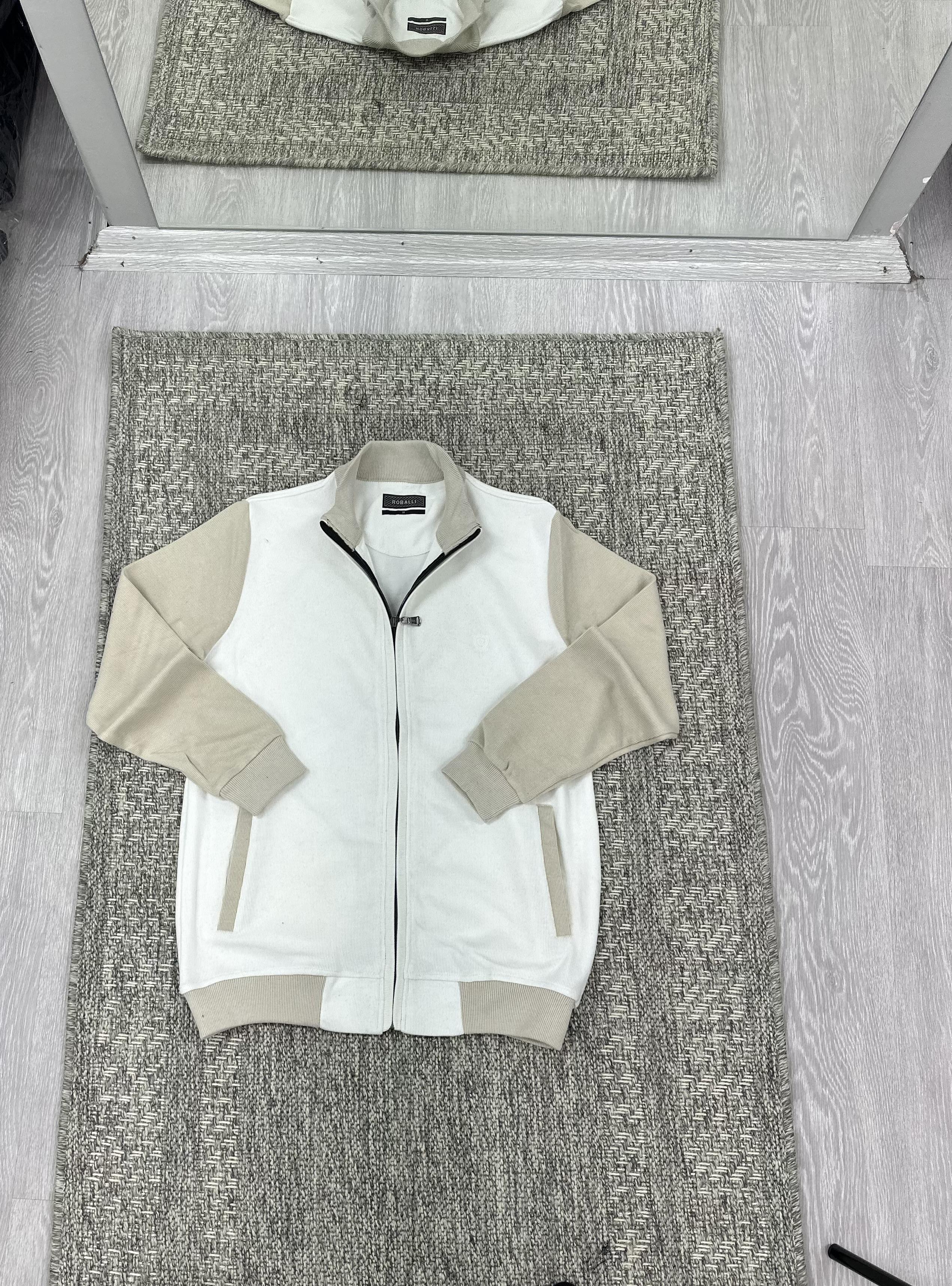 Hırka Selanik kumaş beyaz krem