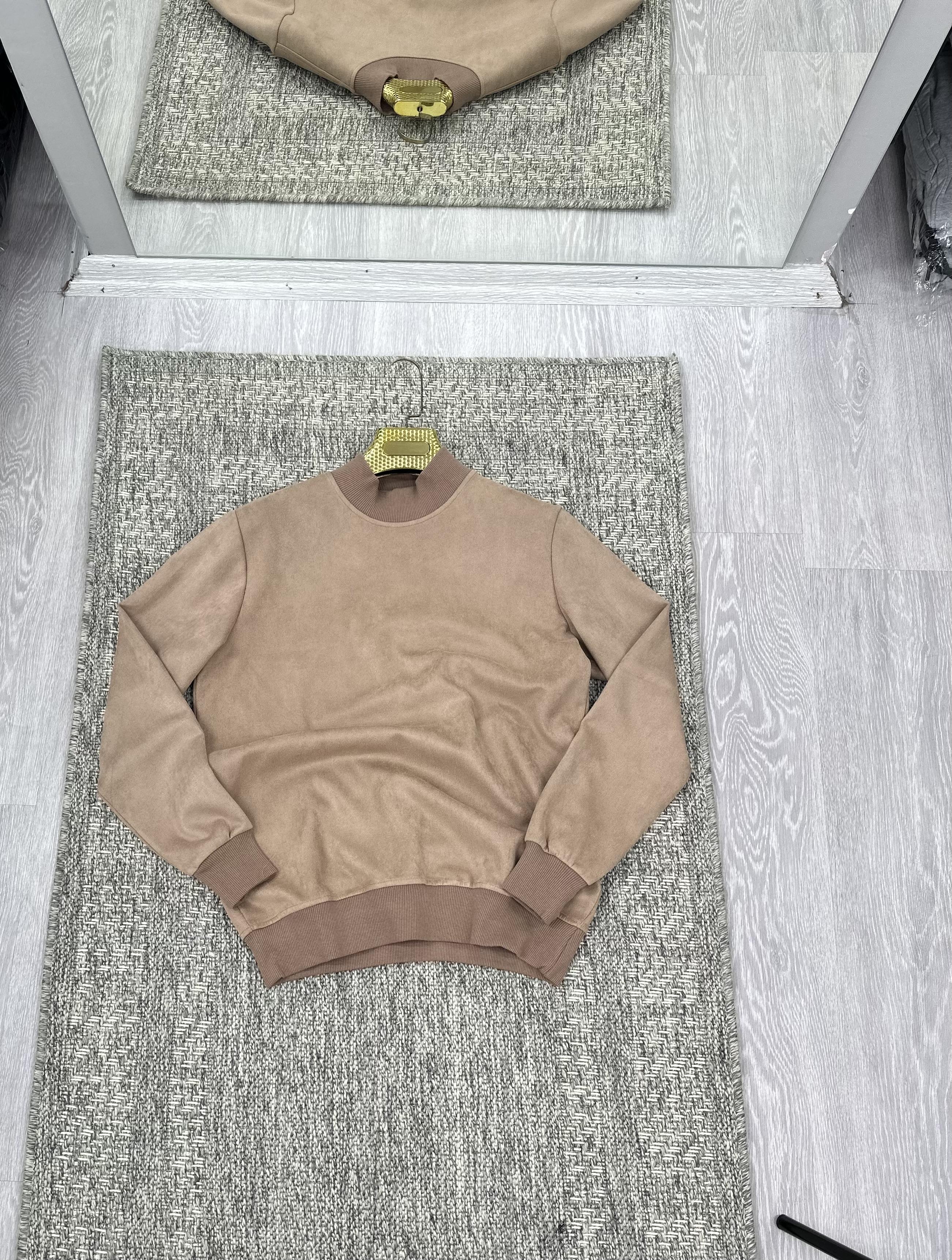 Yarım boğazlı sweatshirt vizon (kod 1043)