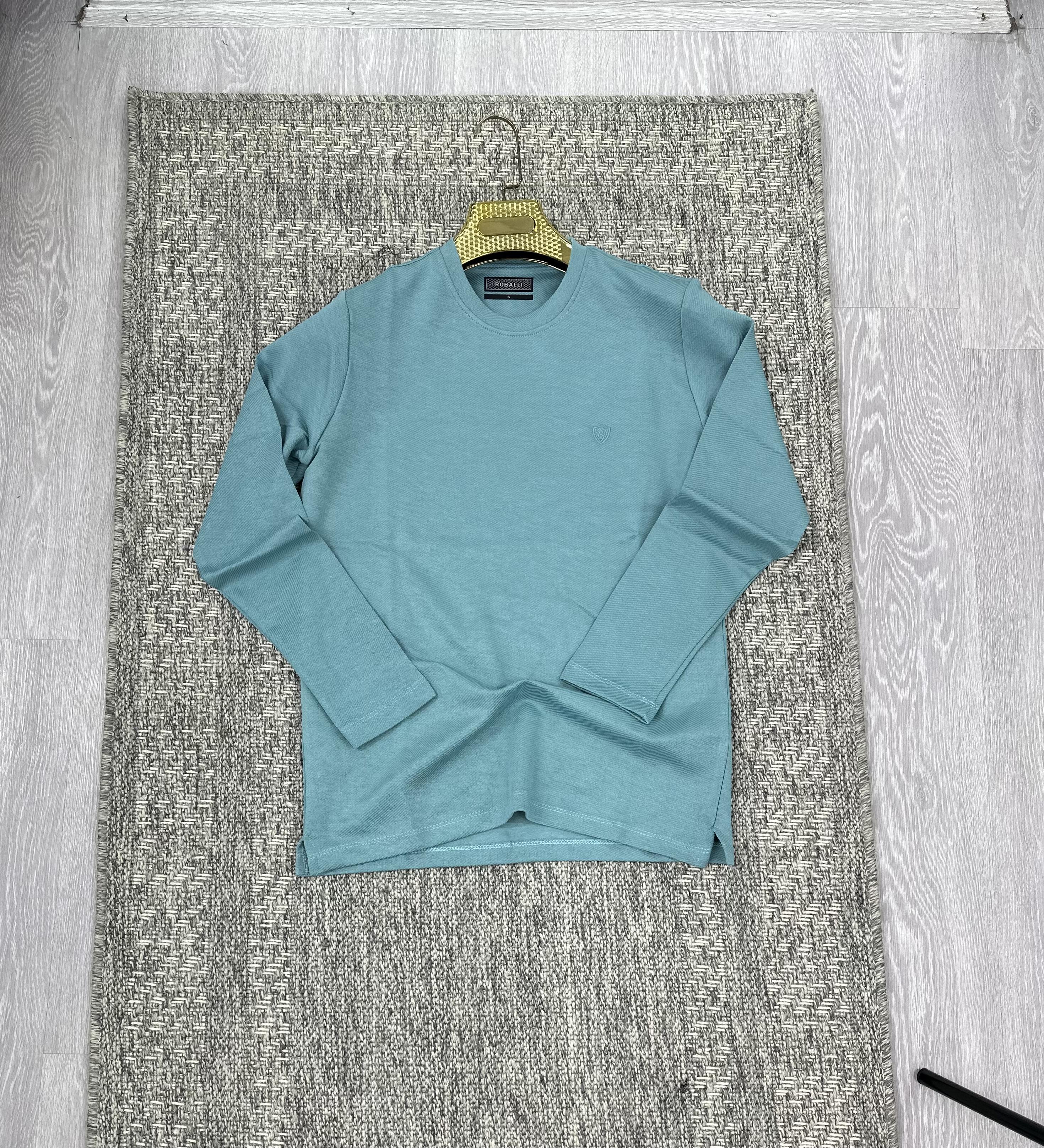 Bisiklet yaka sweatshirt mint rengi (kod 1024)