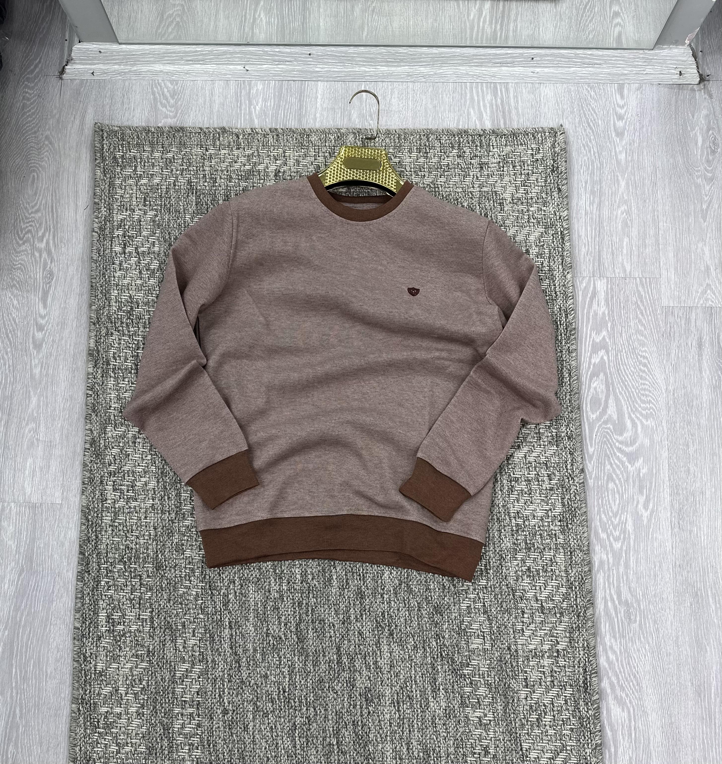 Bisiklet yaka sweatshirt bordo (kod 1038)
