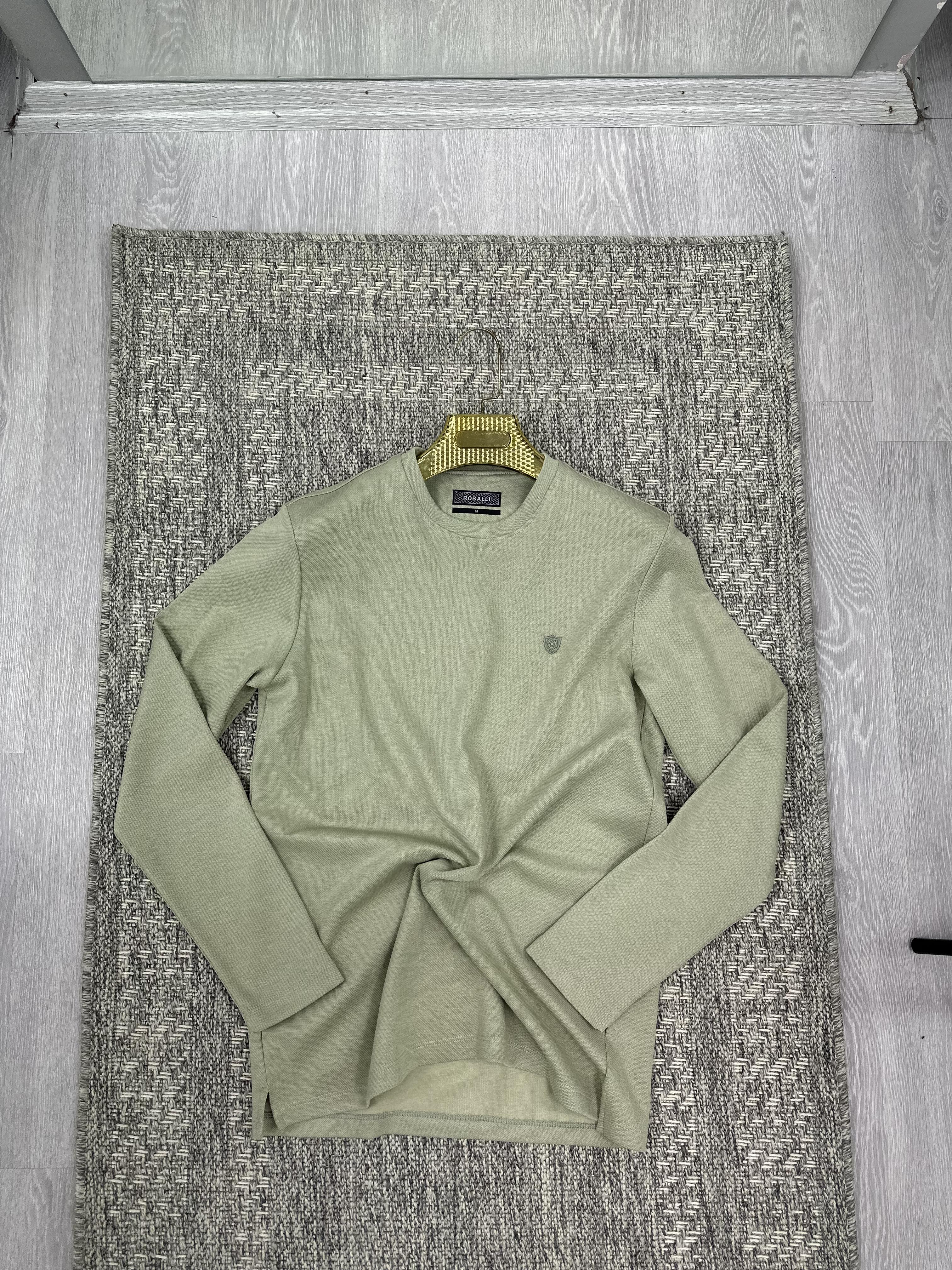 Bisiklet yaka sweatshirt çağla (kod 1051)
