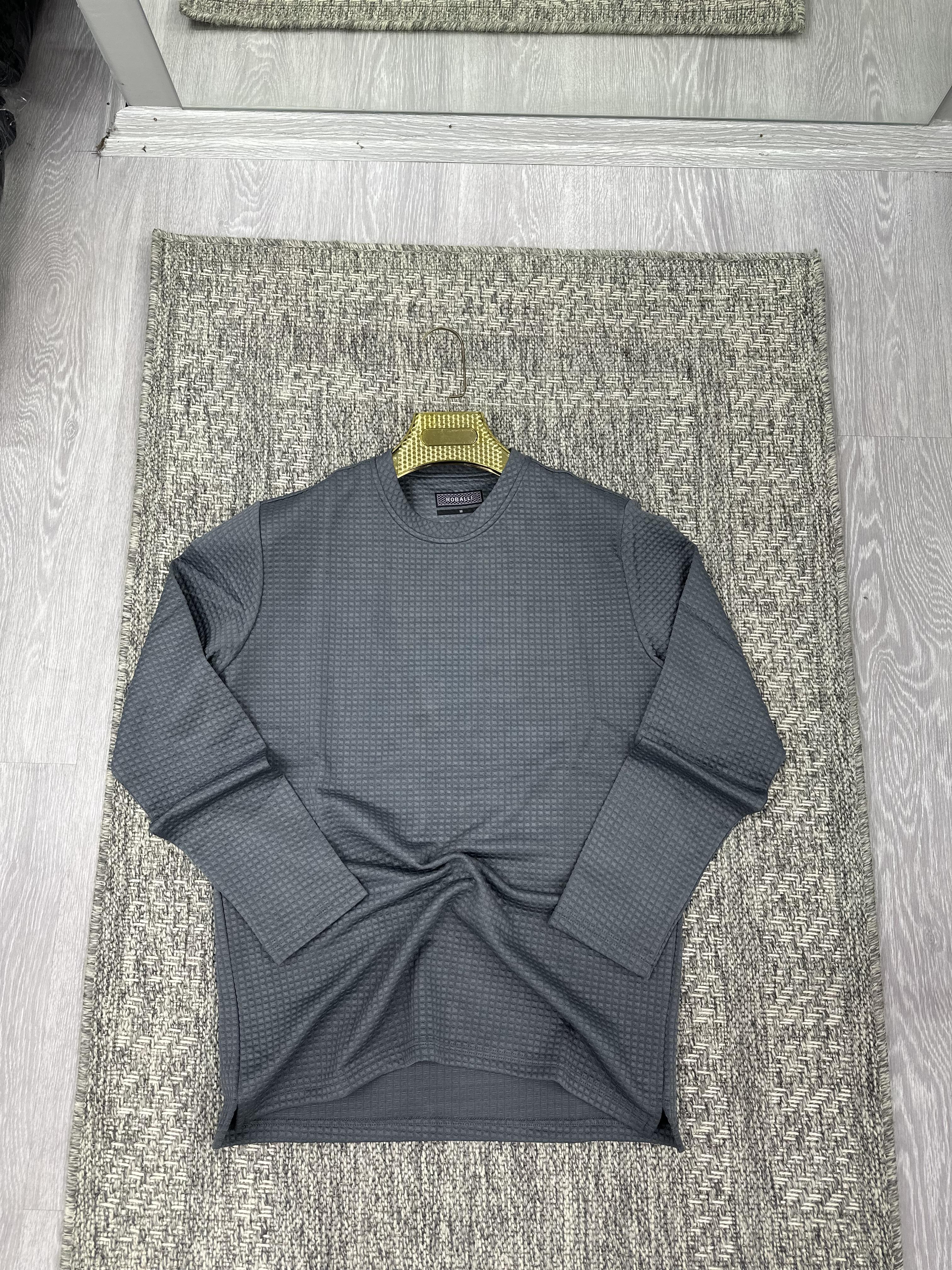 Bisiklet yaka sweatshirt antrasit (kod 1092)