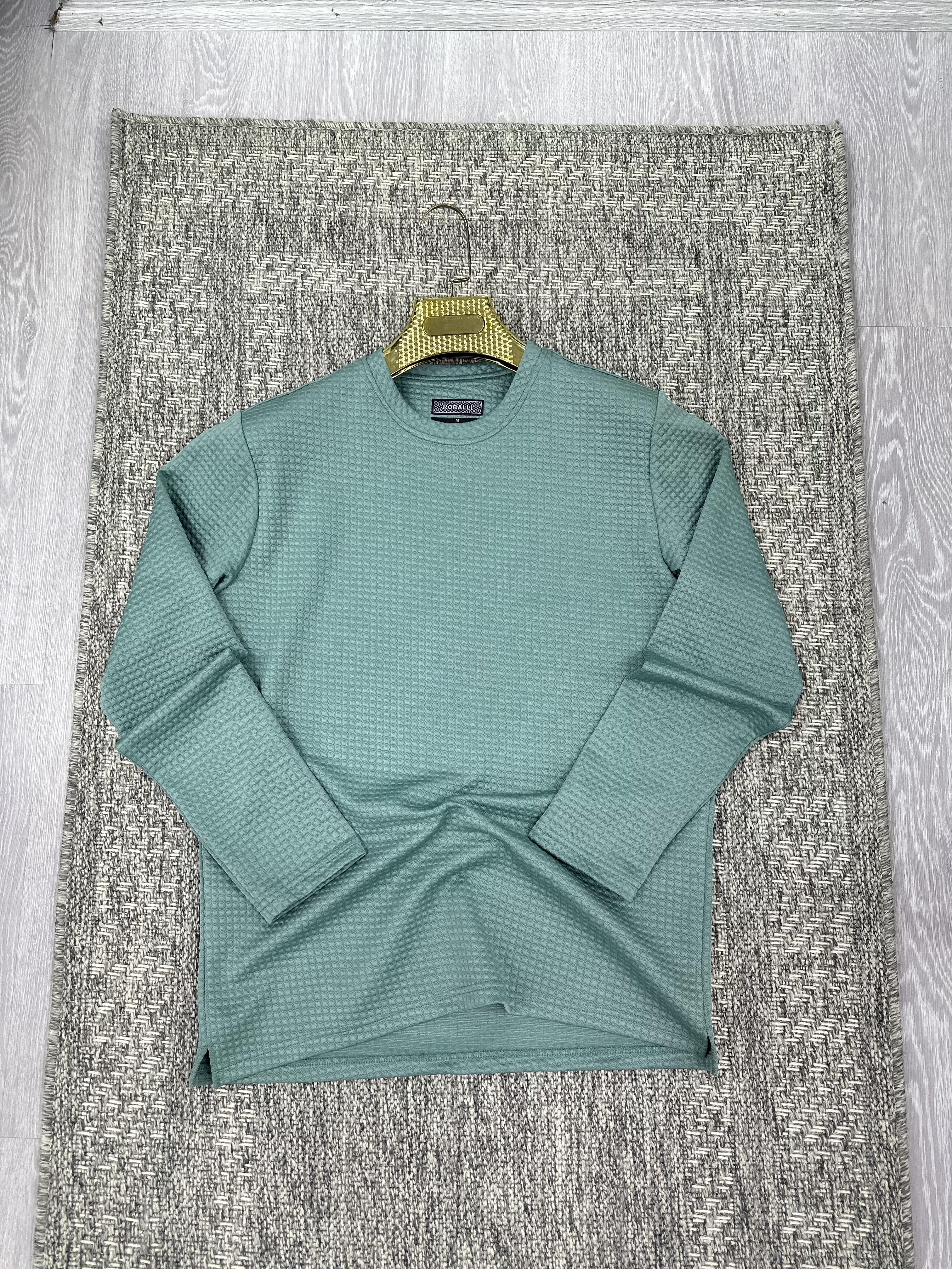 Bisiklet yaka sweatshirt mint (kod 1092)