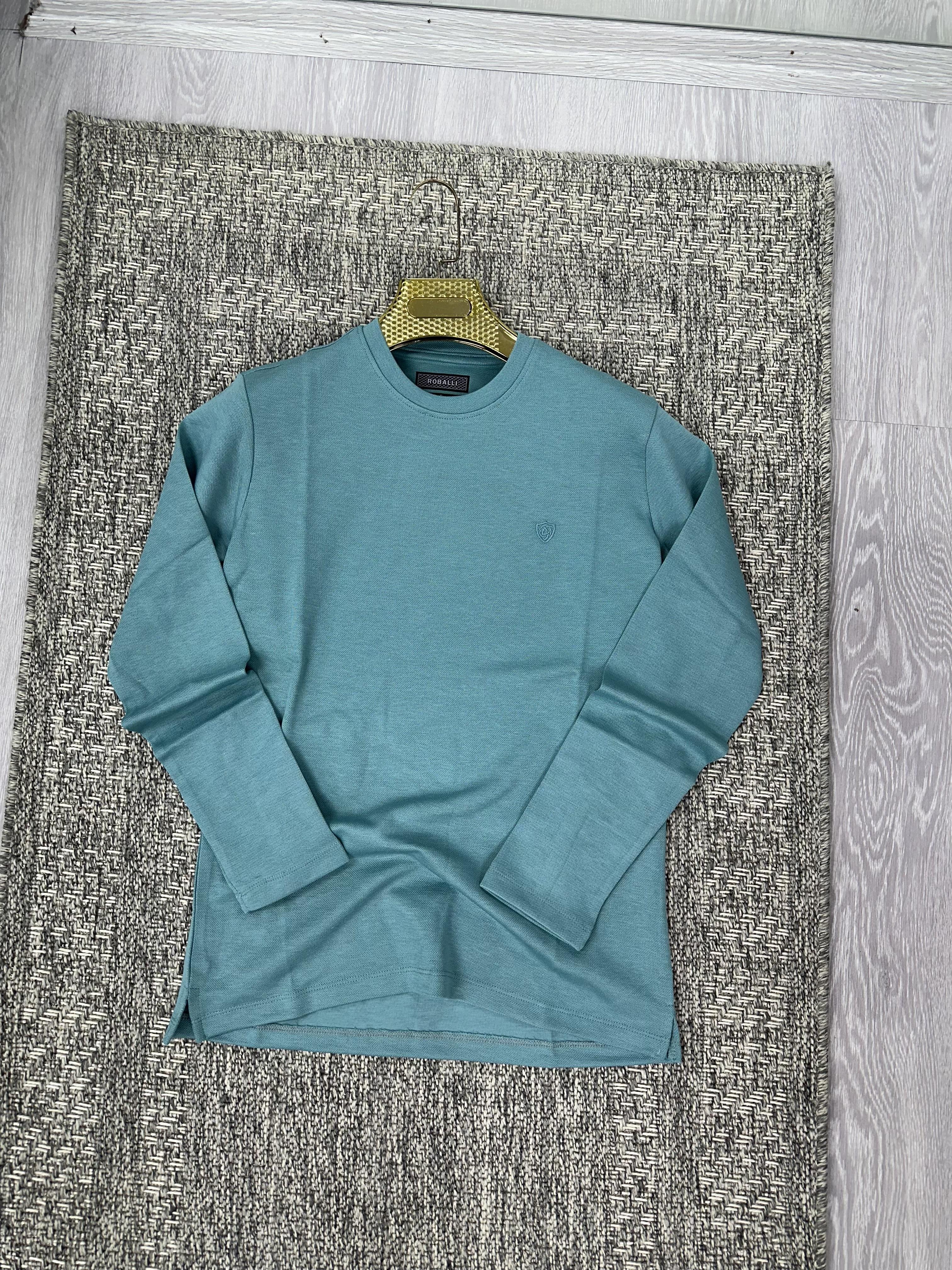 Bisiklet yaka sweatshirt mint (kod 1051)