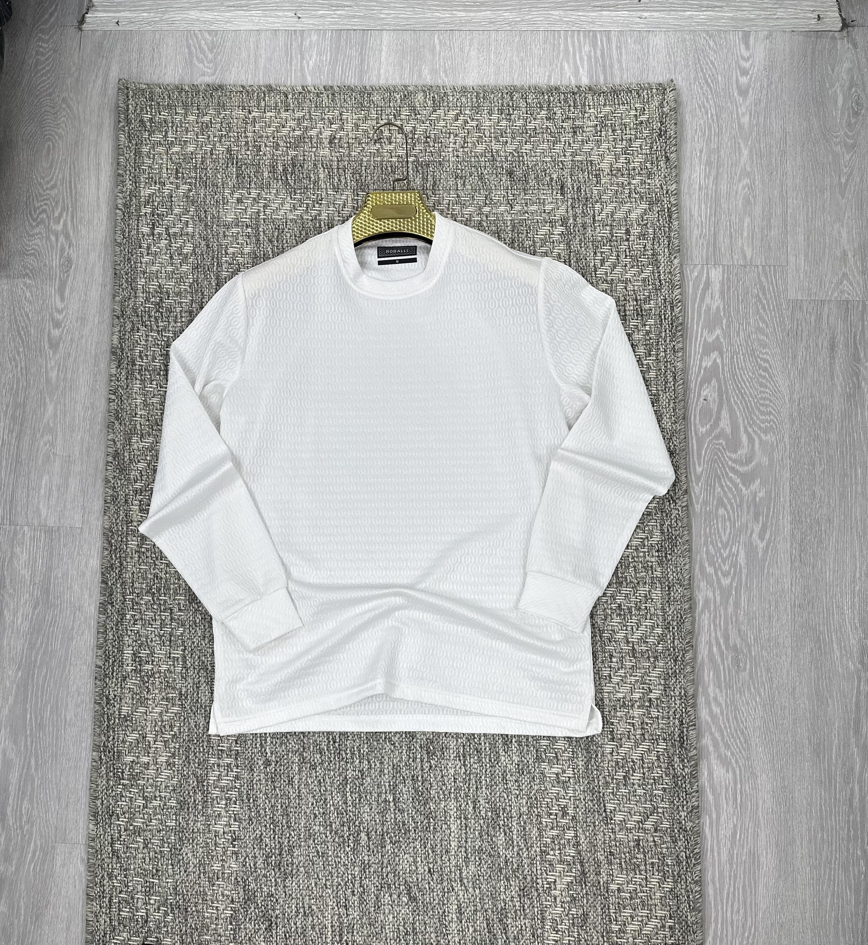 Bisiklet yaka sweatshirt beyaz (kod 1086)