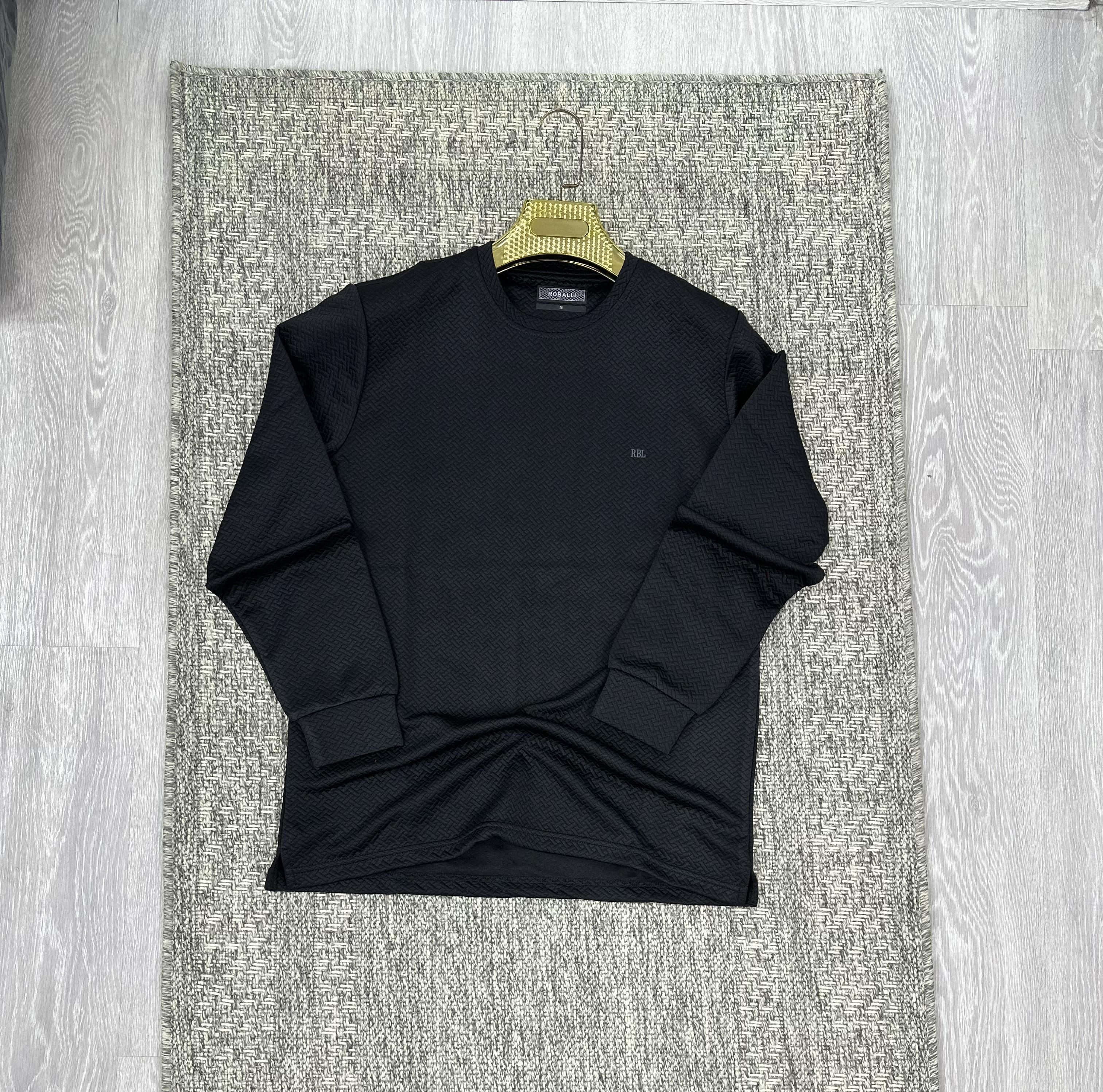 Bisiklet yaka sweatshirt siyah (kod 1071)