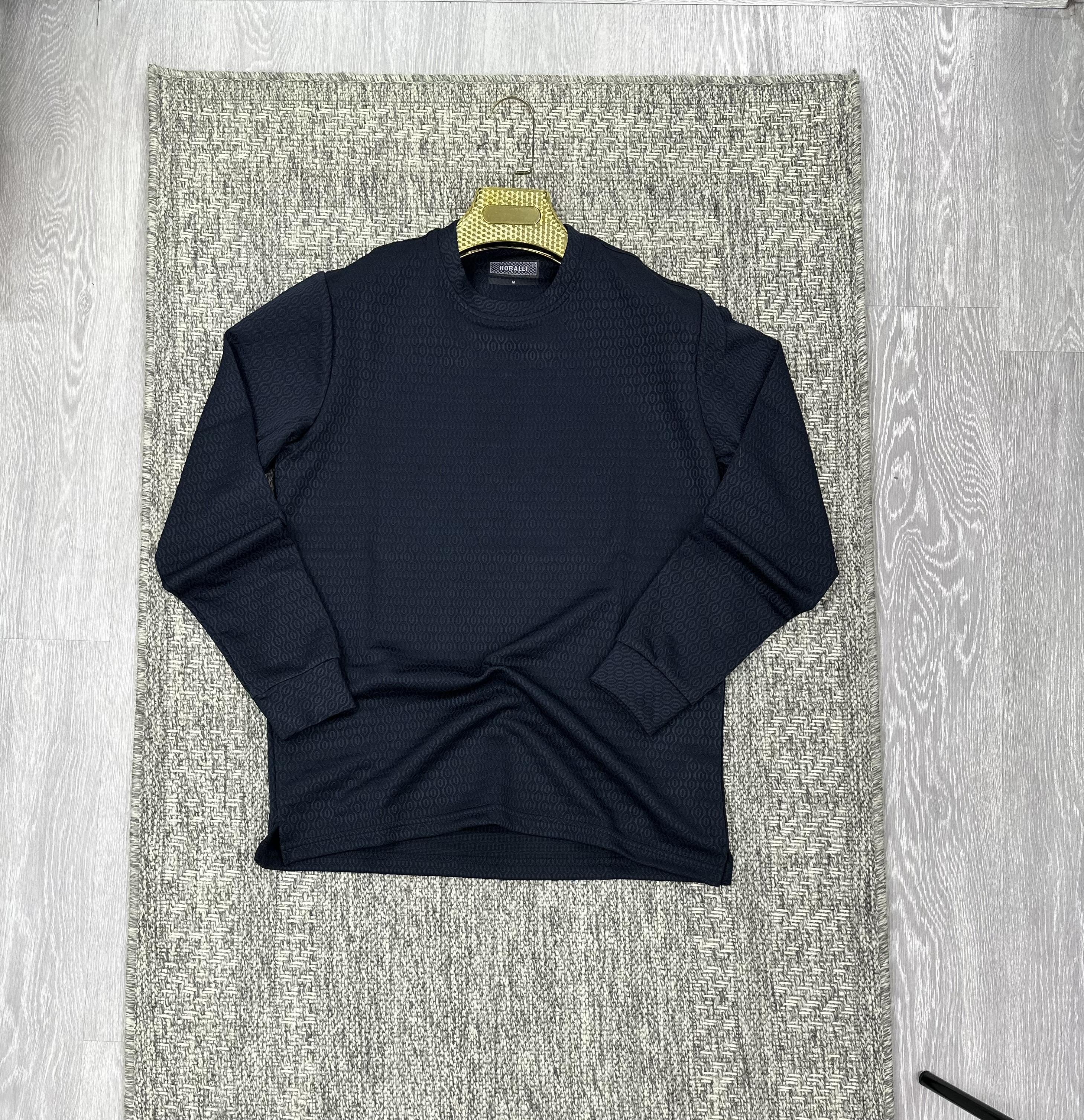 Bisiklet yaka sweatshirt lacivert (kod 1086)