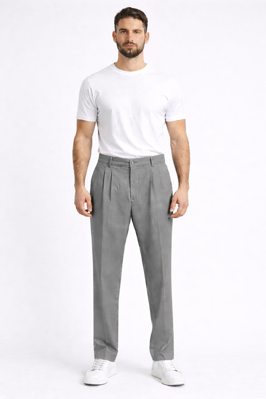 Baggy kumaş pantolon Gri