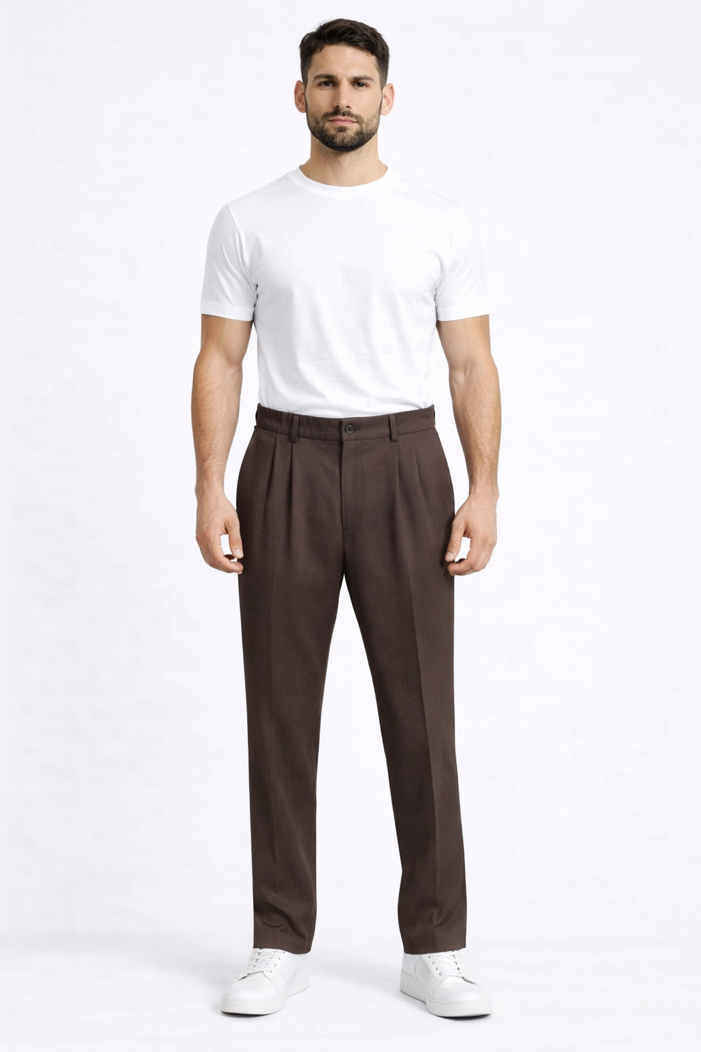 Baggy kumaş pantolon Kahverengi