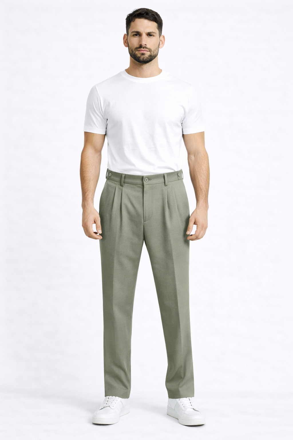 Baggy kumaş pantolon Haki