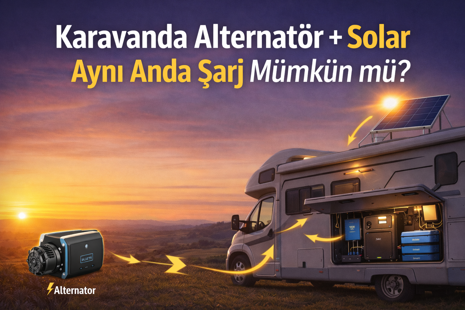 Karavanda Alternatör ve Güneş Paneli Aynı Anda Şarj Eder mi?
