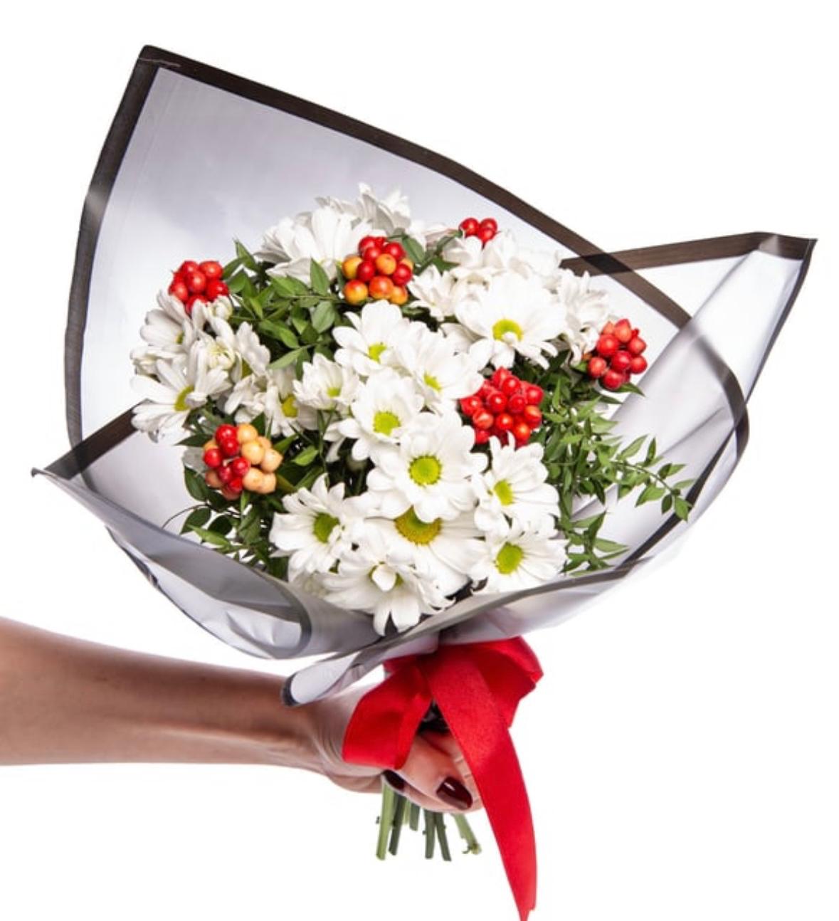 Papatya ve kokina buketi