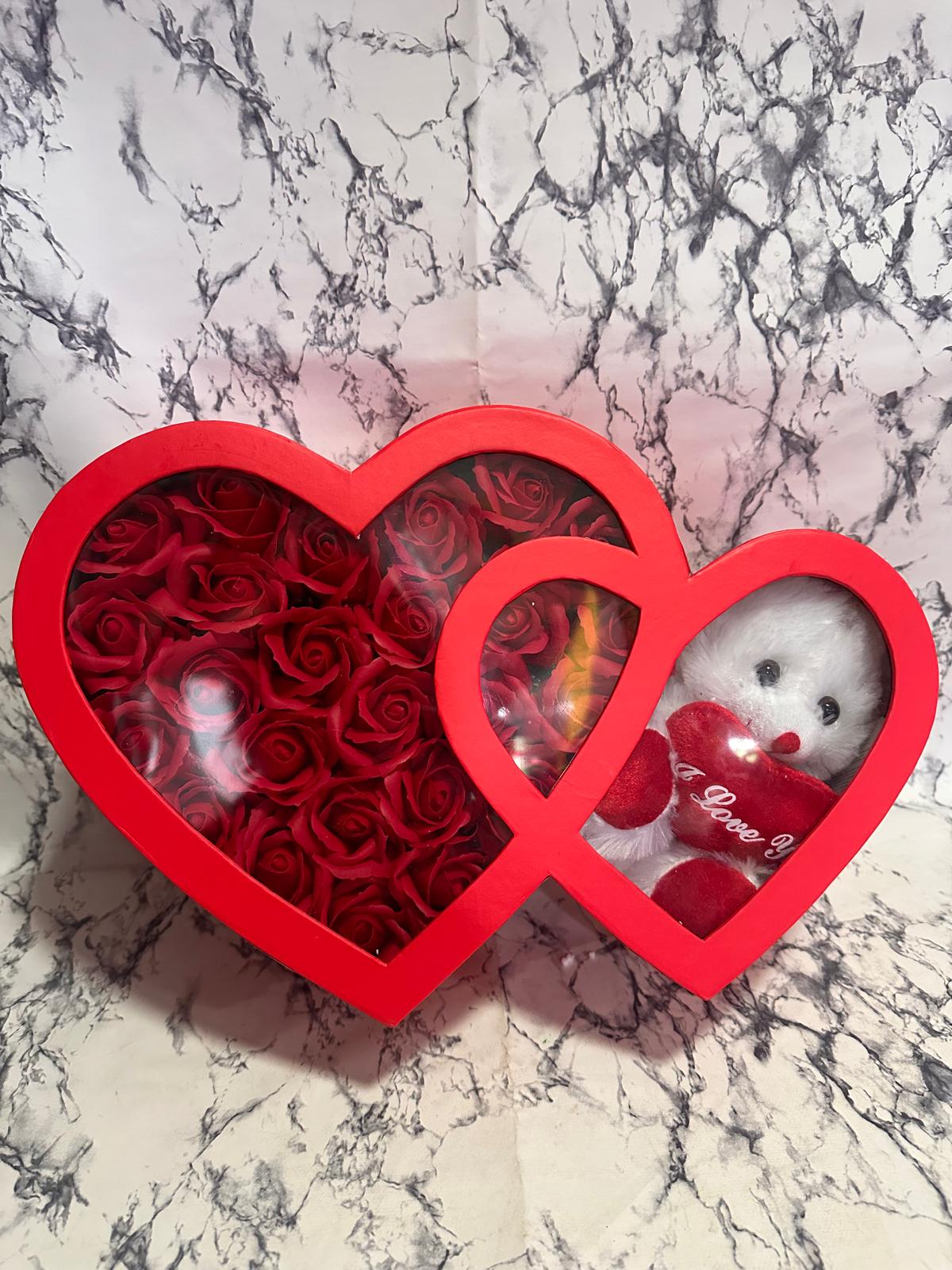 Kutuda mumlu kokulu gül & ayıcık