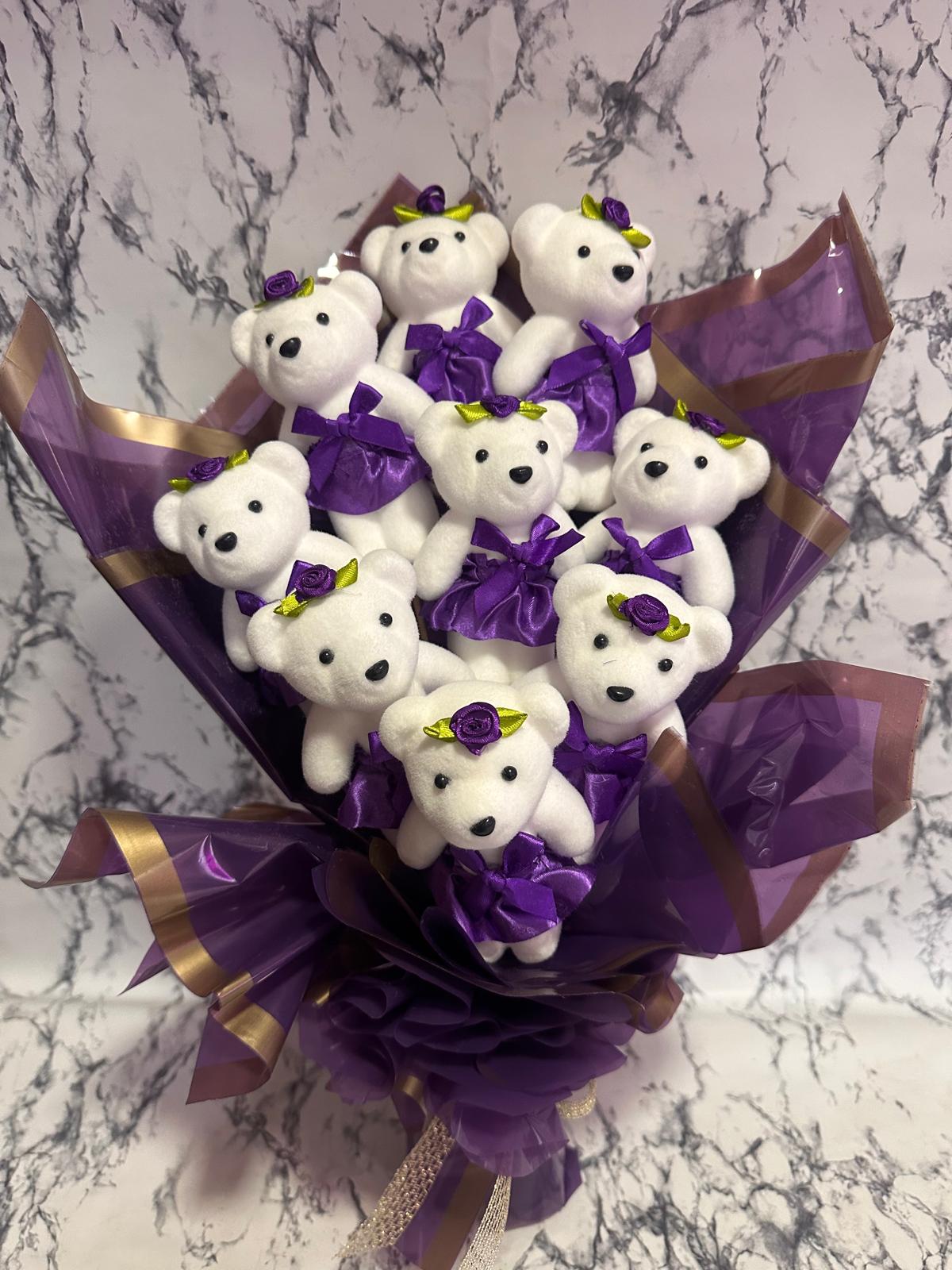 9'lu köpük ayıcık buketi