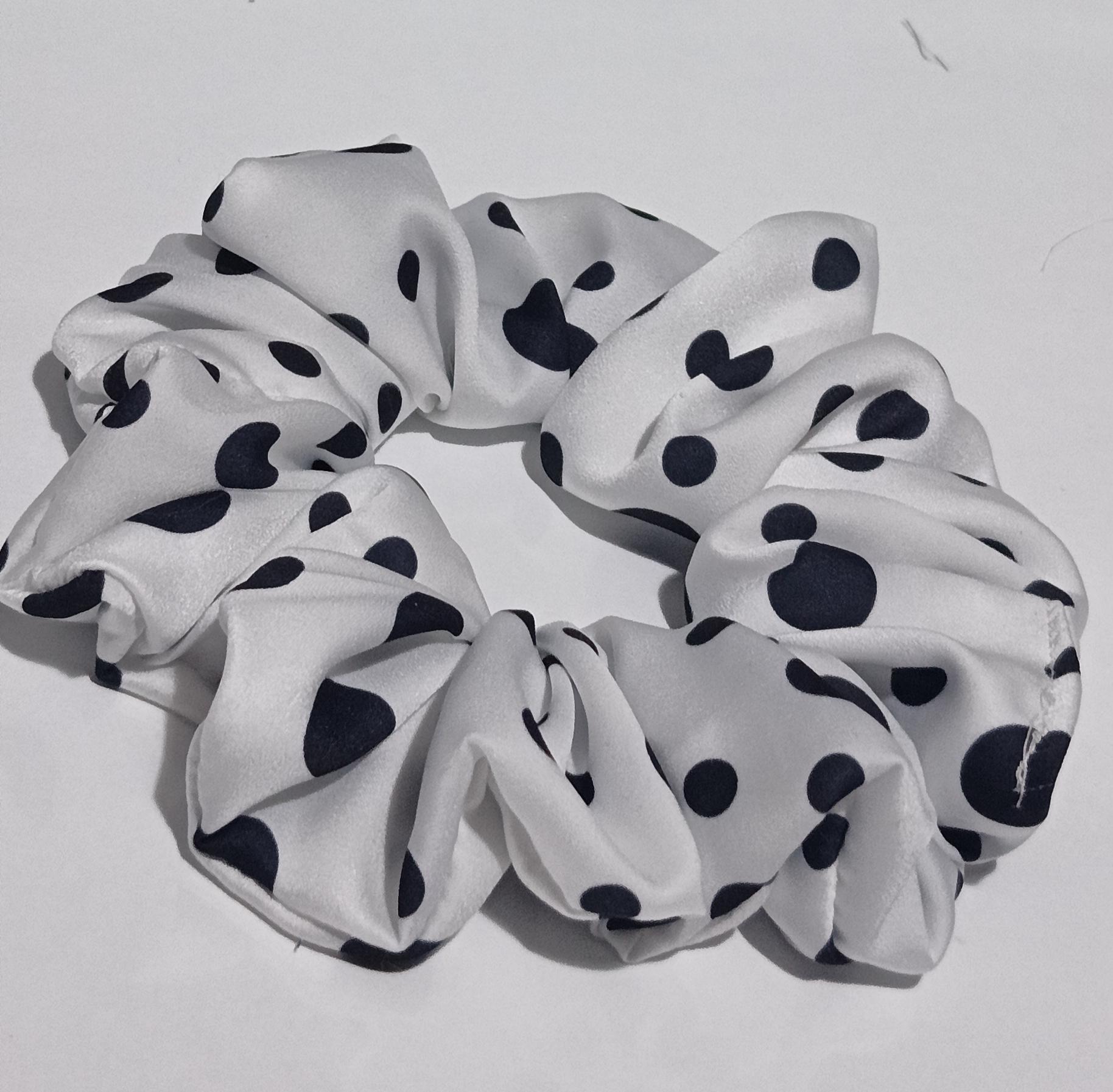 Eko SCRUNCHIE Beyaz Siyah Puantiye (Hediyeli)