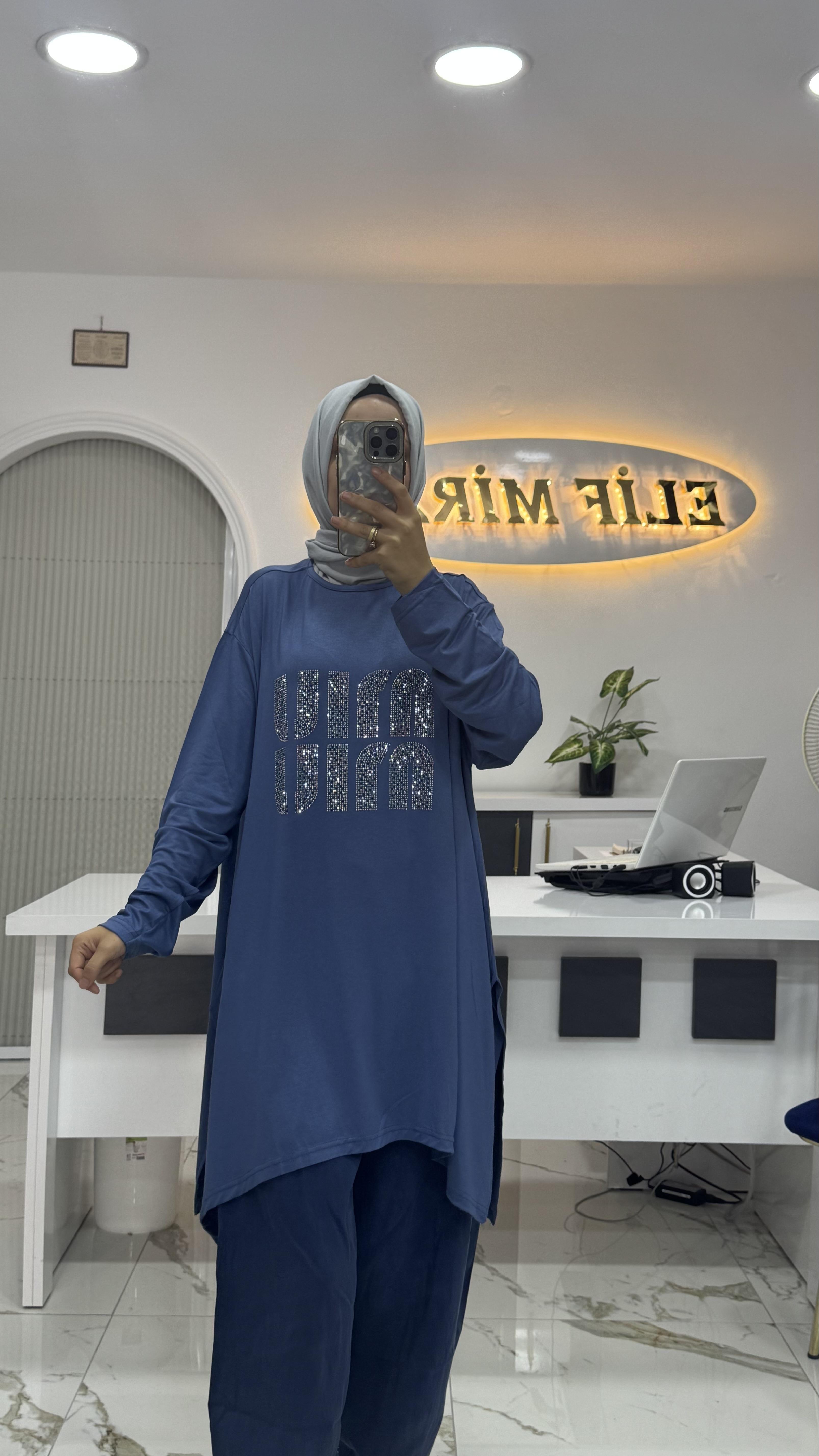 MİM TUNİK İNDİGO MAVİ