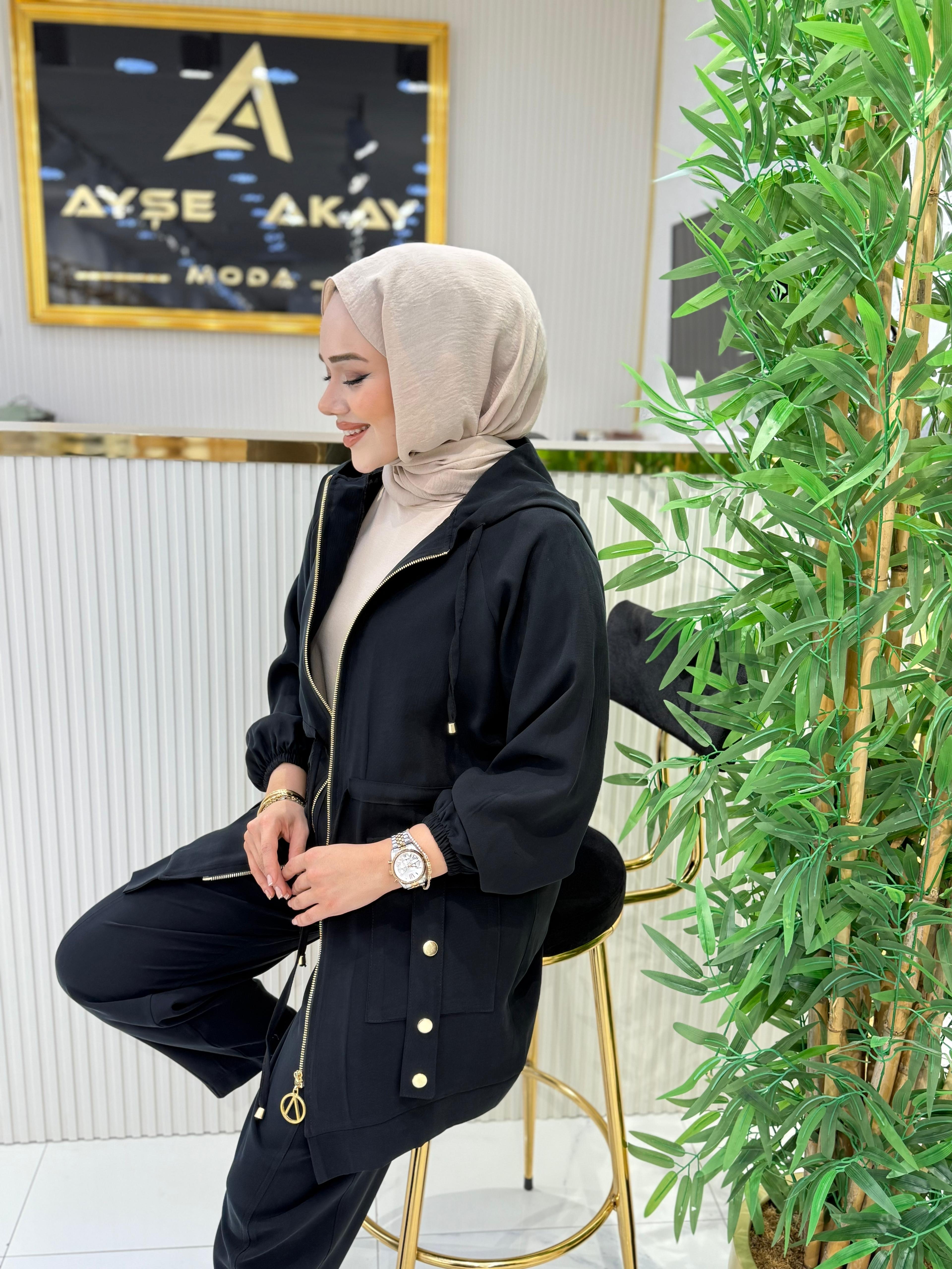SPOR CEPLİ TAKIM SİYAH