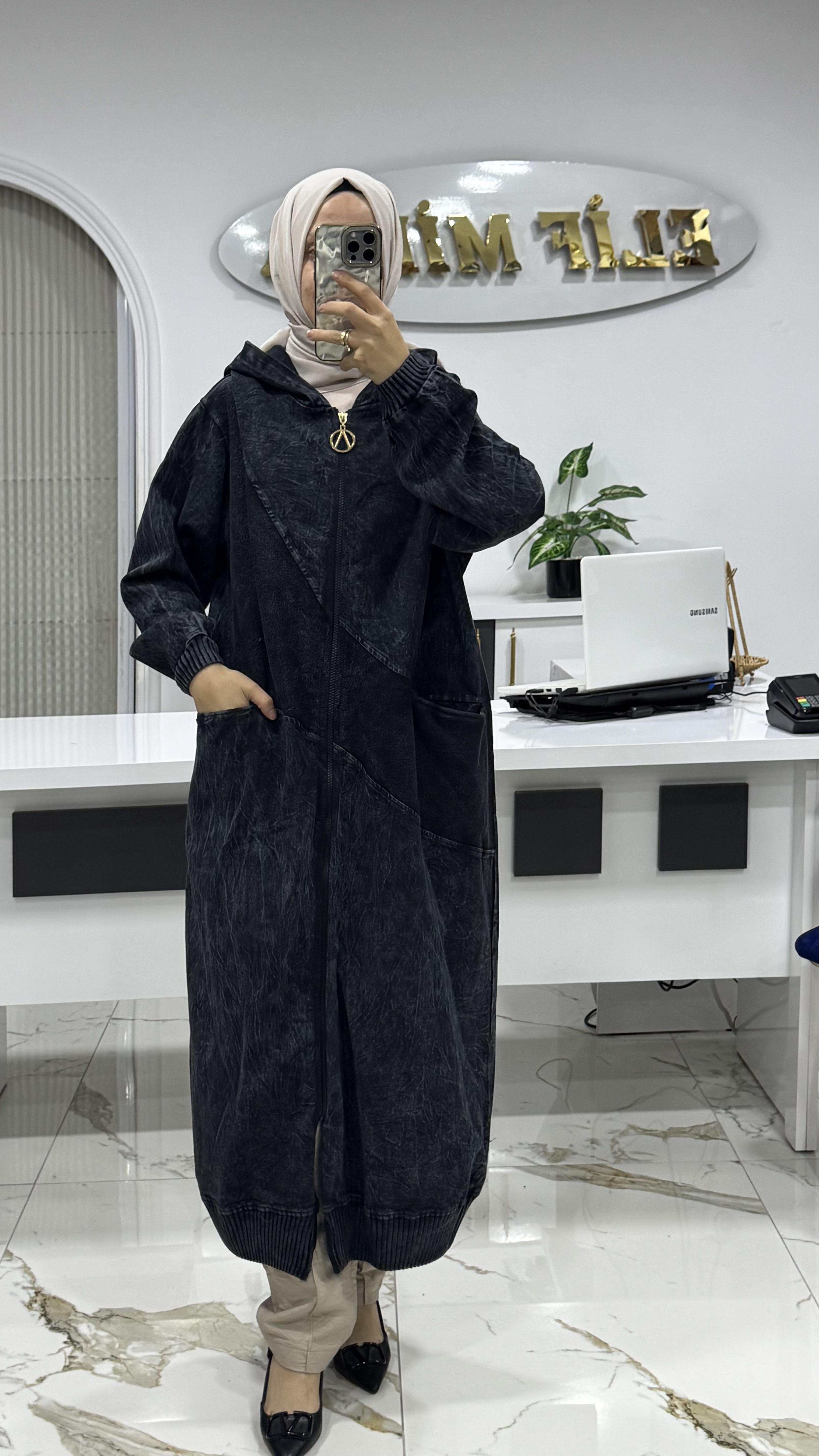 MEVSİMLİK İTHAL PAMUKLU KAP SİYAH