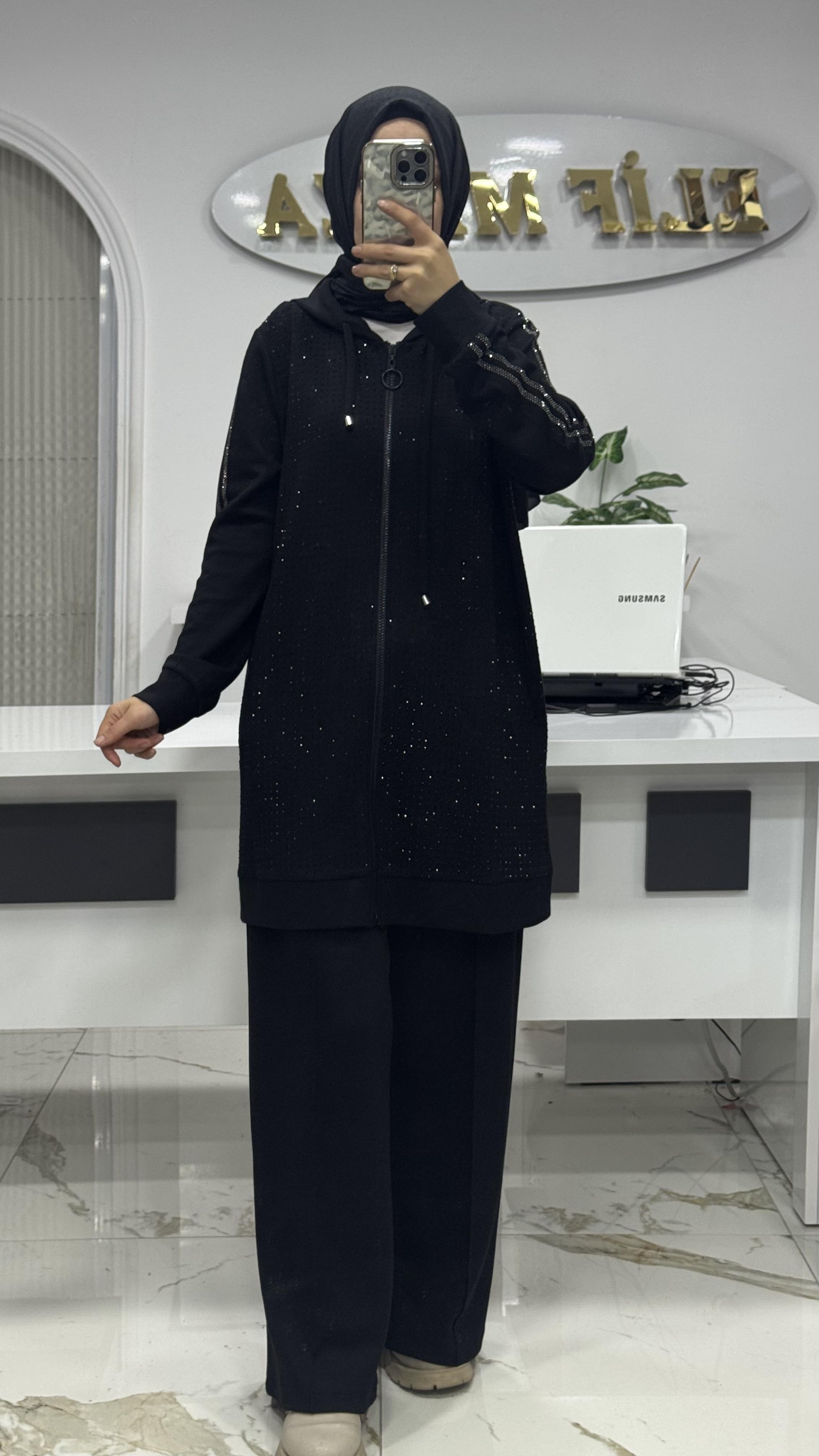 PIRILTI TAKIM SİYAH