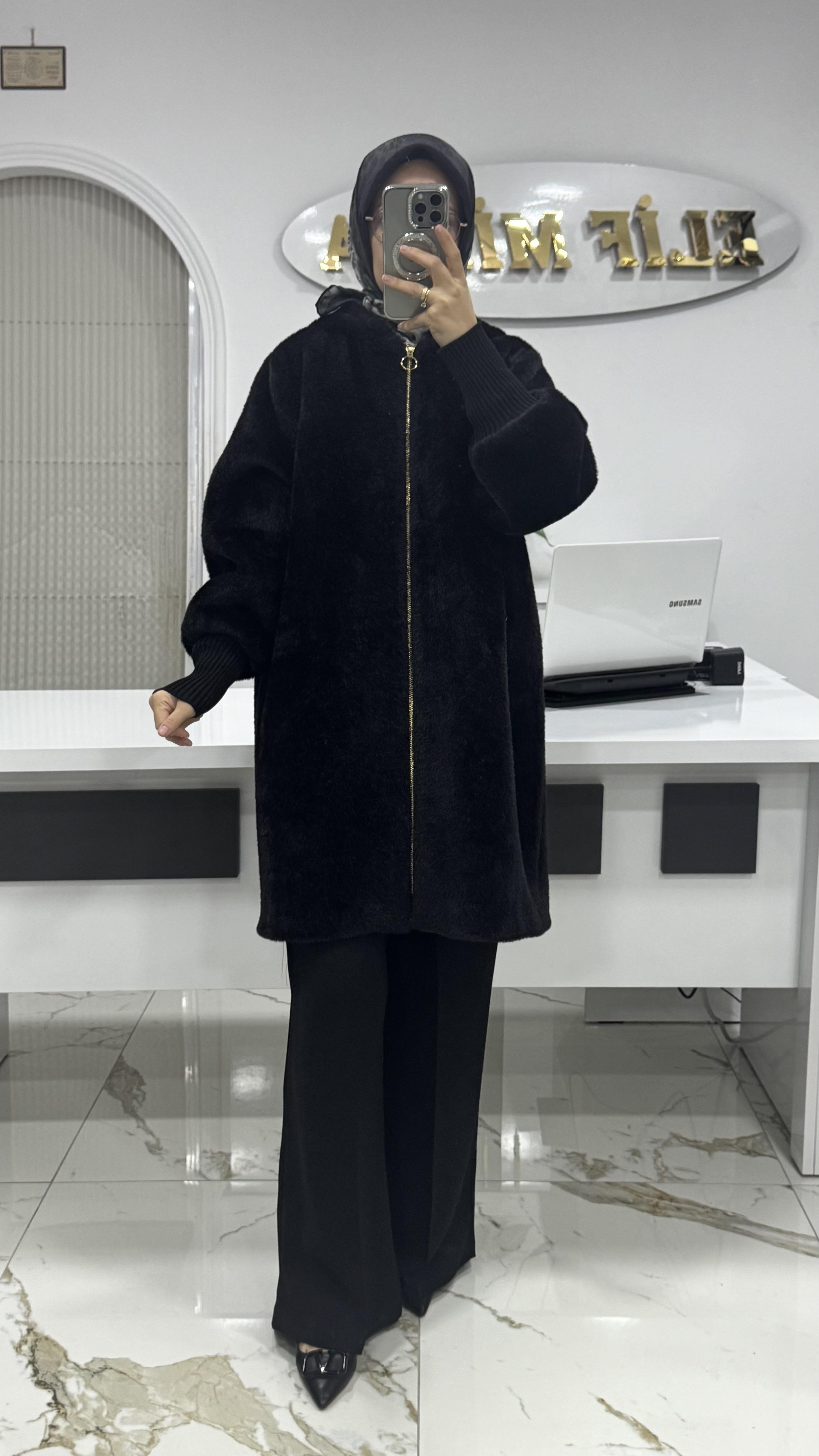 PREMİUM KALİTE ANGORA KABAN SİYAH