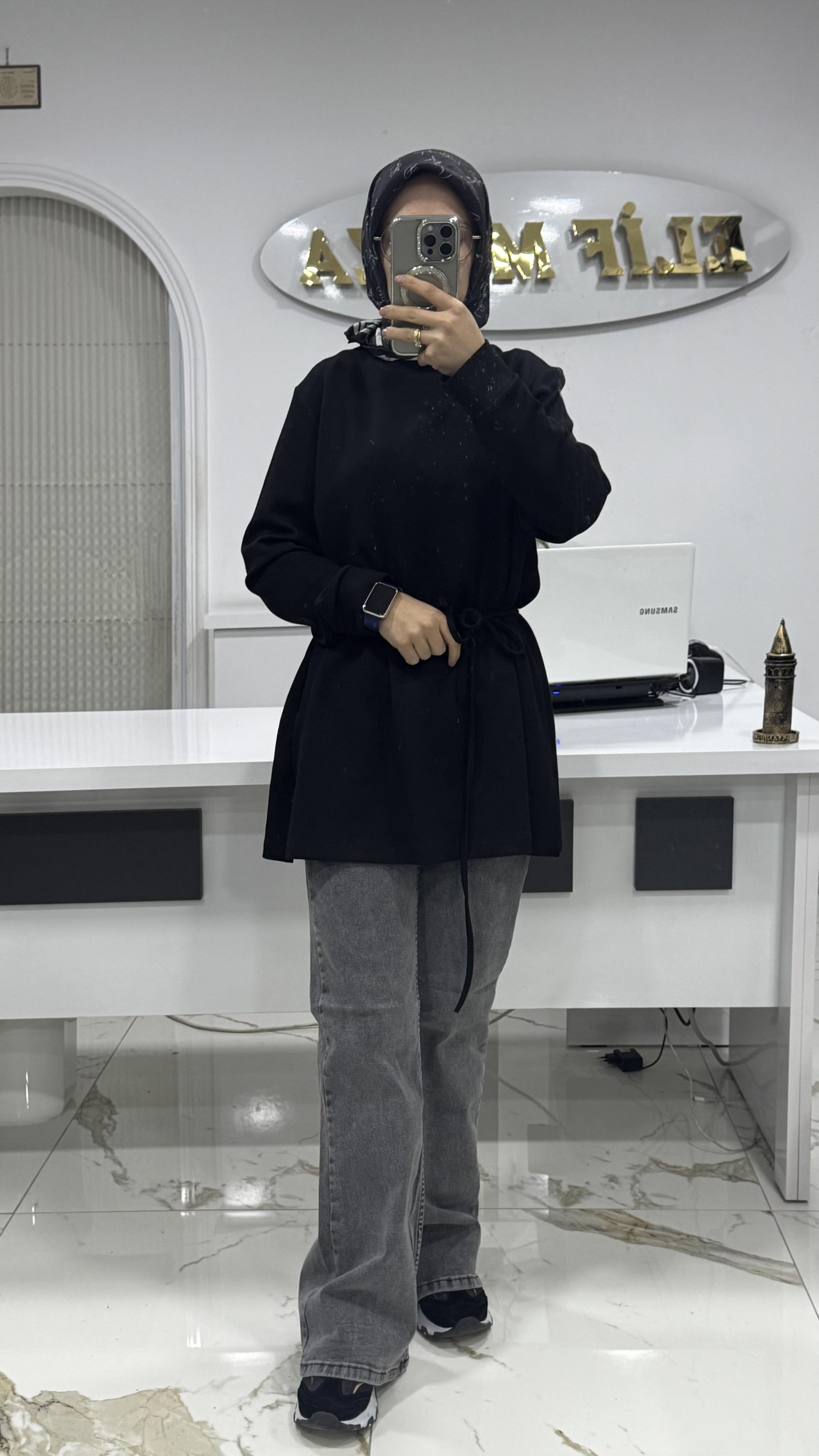 NOSHE İSPANYOL PAÇA PANTOLON GRİ