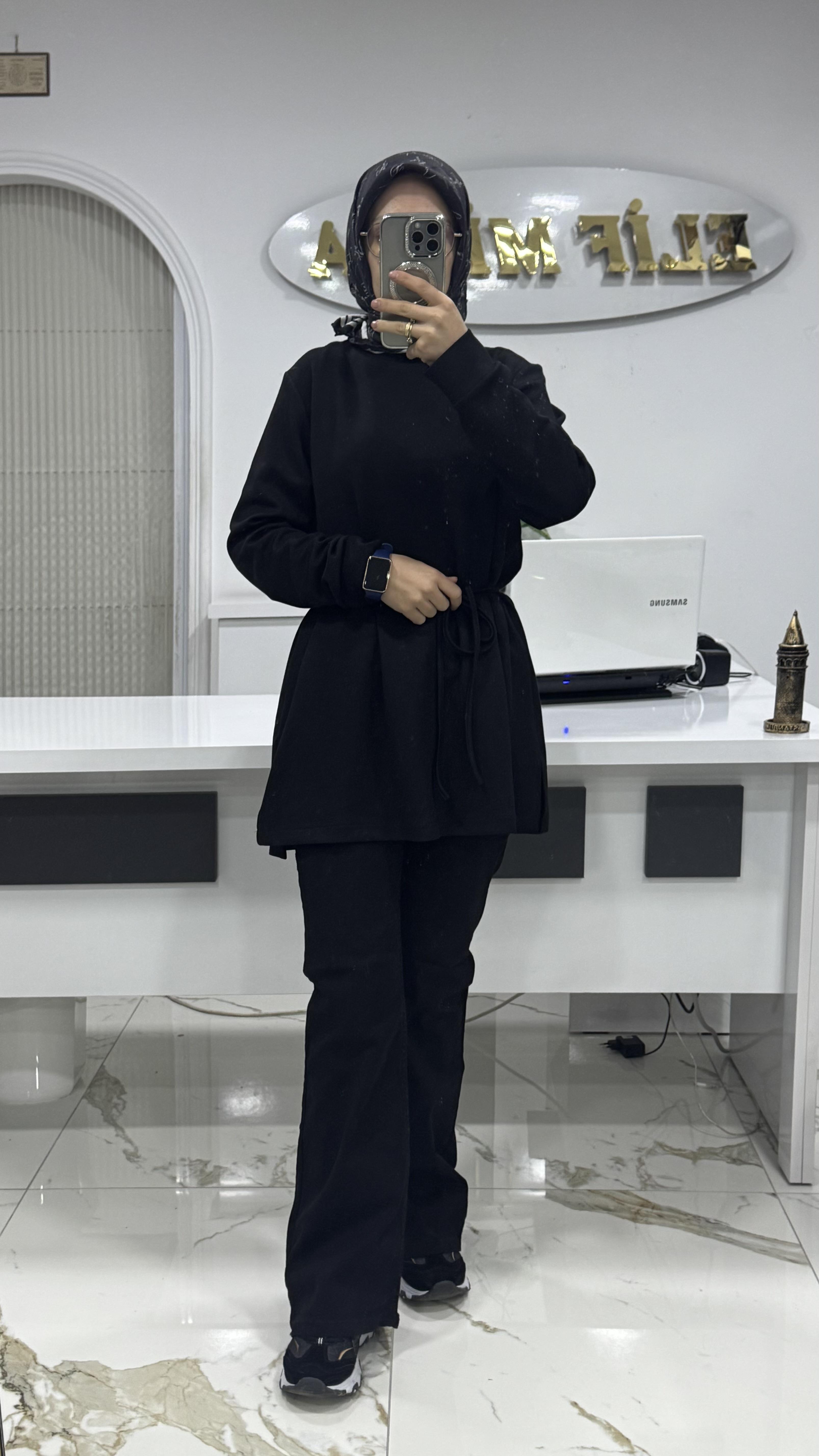 NOSHE İSPANYOL PAÇA PANTOLON SİYAH