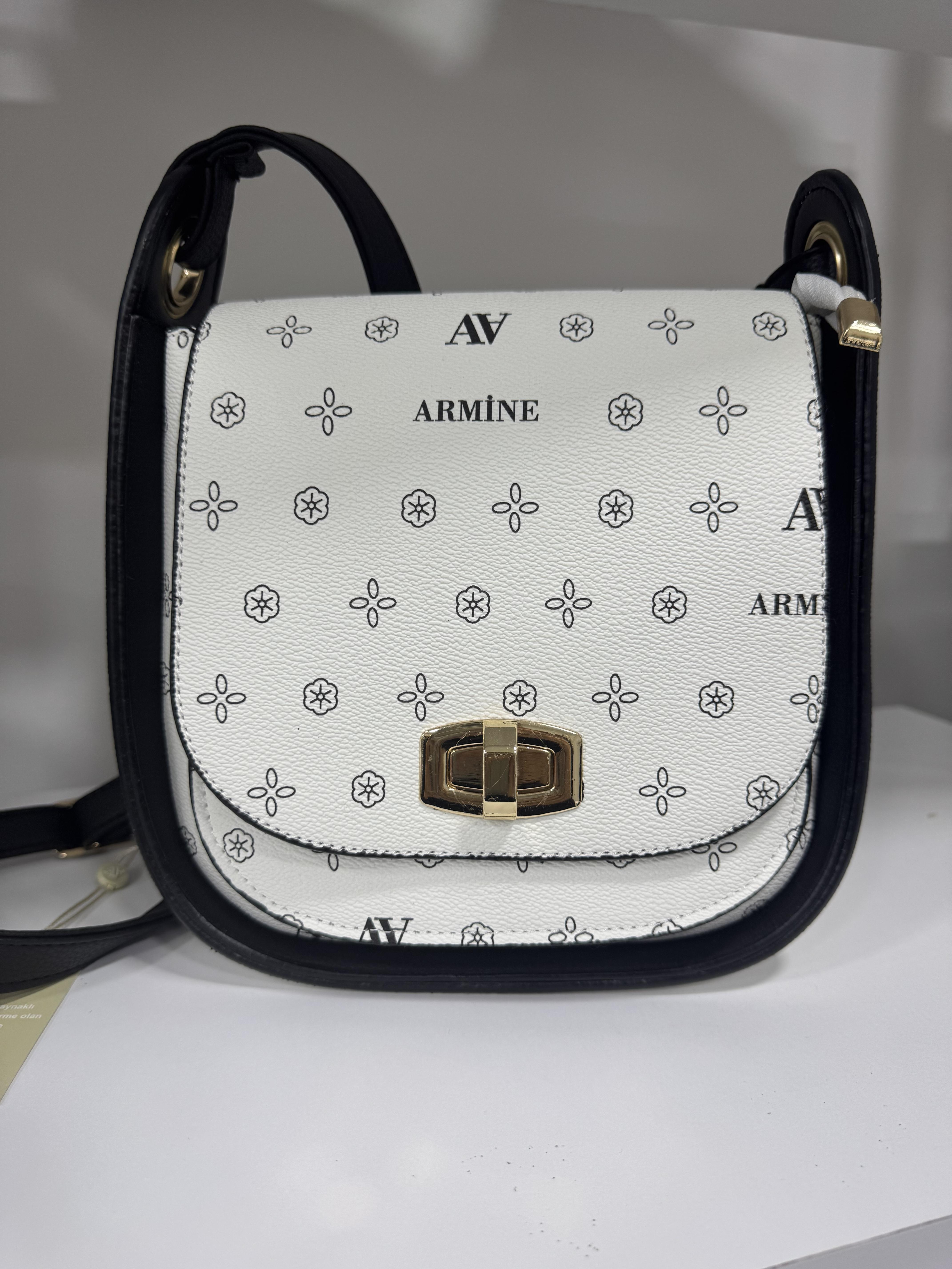 ARMİNE ÇANTA 139 BEYAZ BASKILI