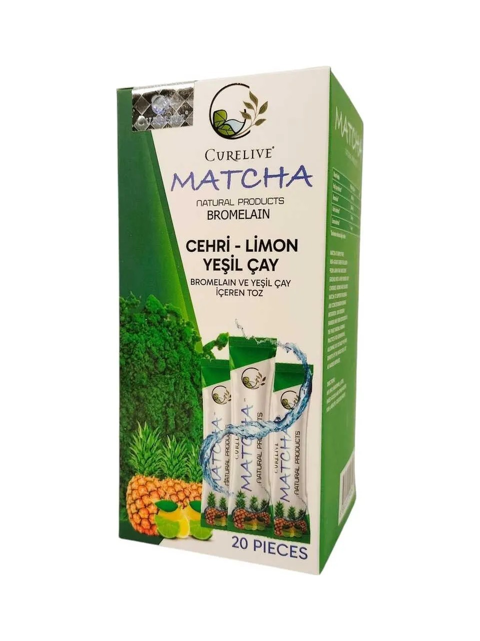 Fırsat Kapısı Matcha Ananaslı Bromelıan Aromalı Detox Burner Form Maça Tozu 20 li