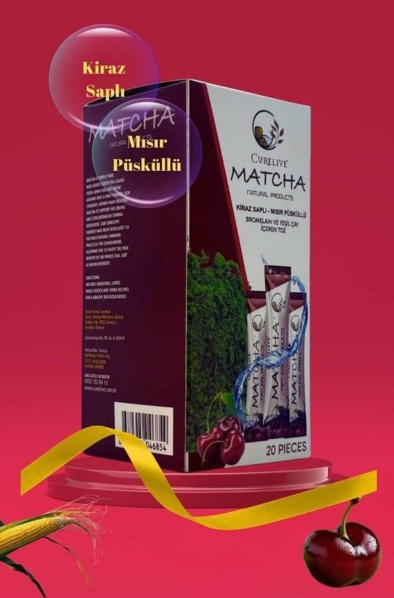 Fırsat Kapısı Matcha Kiraz Saplı Mısır Püsküllü Detox Burner Form Maça Macha 20'li