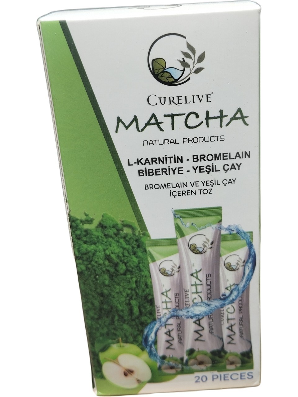 Fırsat Kapısı Matcha Detox Bromelain Elma Aromalı Detox Burner Form Maça Çayı  20 Paket