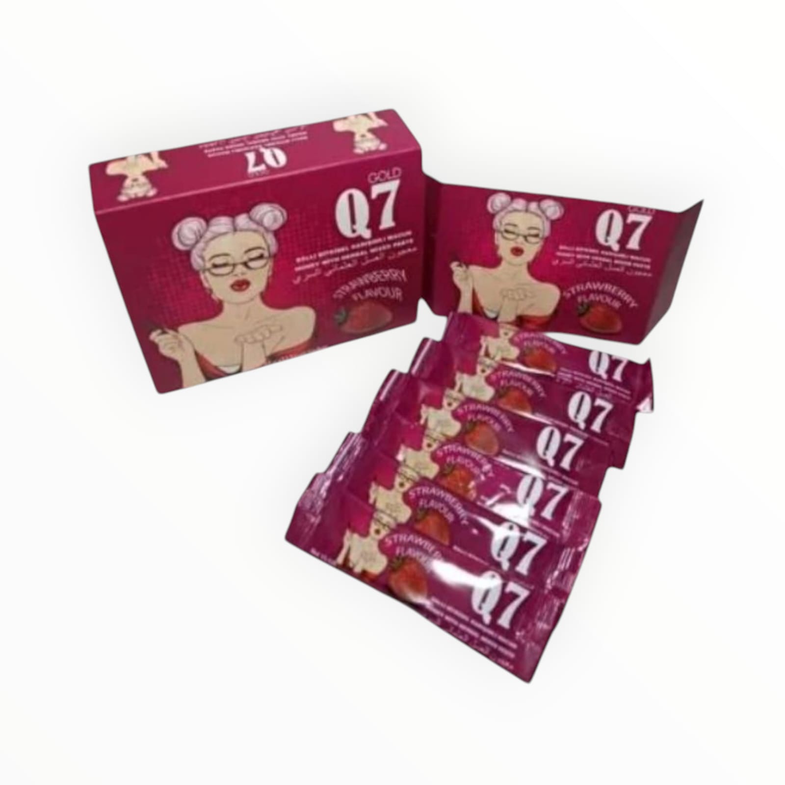 Q7 Kadınlar Için Bitkisel Karışım Çilekli Macun Bal - 15 gr