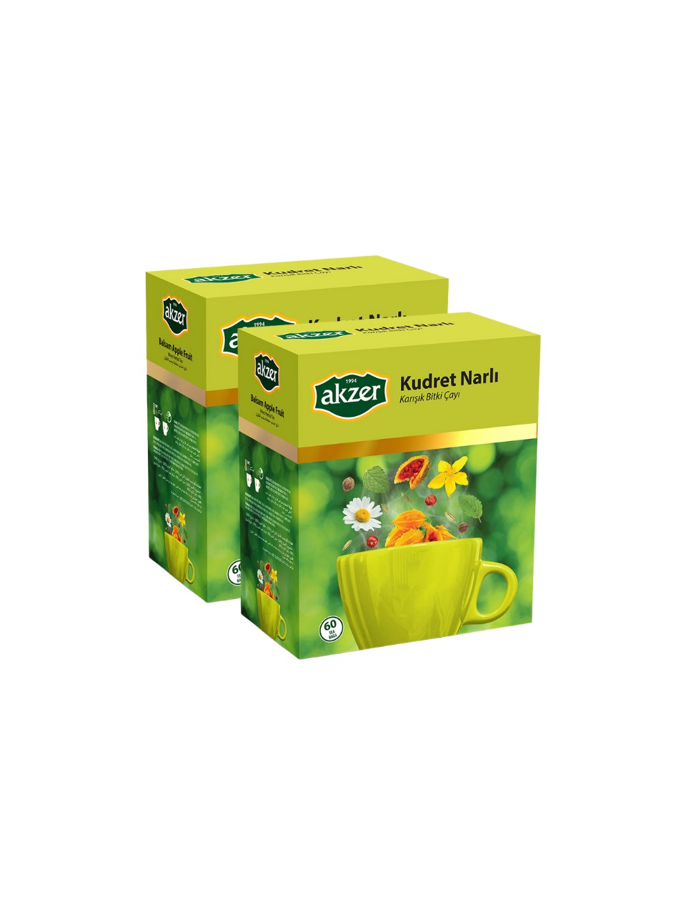 Fırsat Kapısı Akzer Kudret Narı Kudretnarlı  Çay 2 Paket 60*2'li Süzen Poşet 90*2 gr