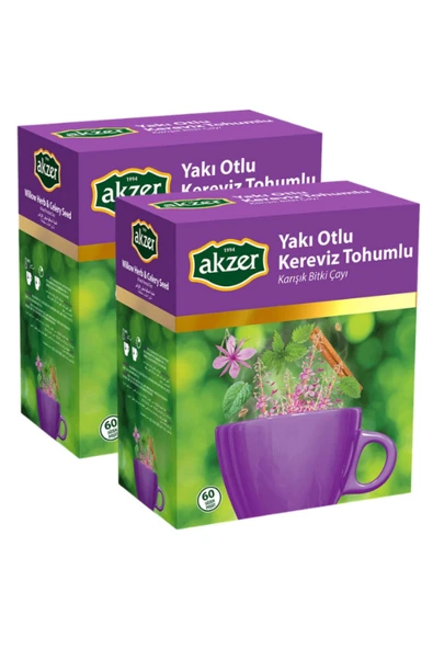 Fırsat Kapısı Akzer Yakı Otu Otlu Kereviz Tohumlu Karışık Bitki Çayı (2 Paket) (180 G - 120'li Süzen Poşet)
