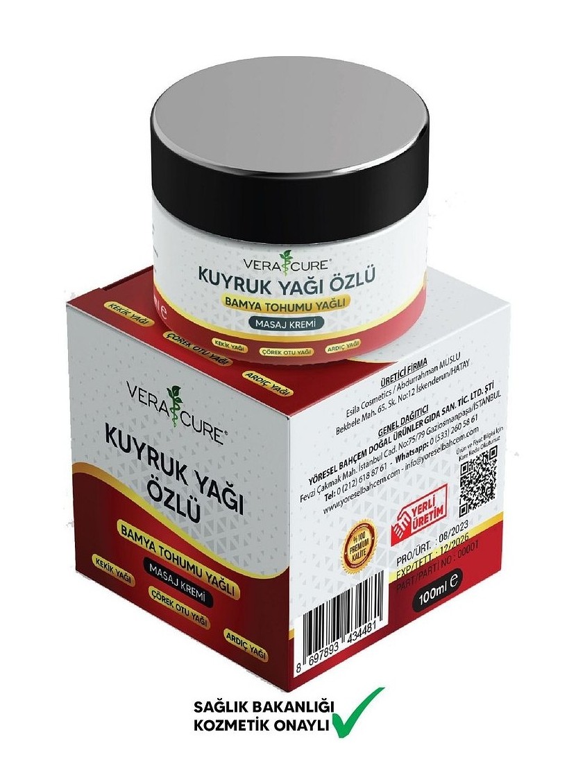 Fırsat Kapısı Vera Cure Veracure Kuyruk Yağı Özlü Bamya Tohumu Yağlı Masaj Kremi 100 ML