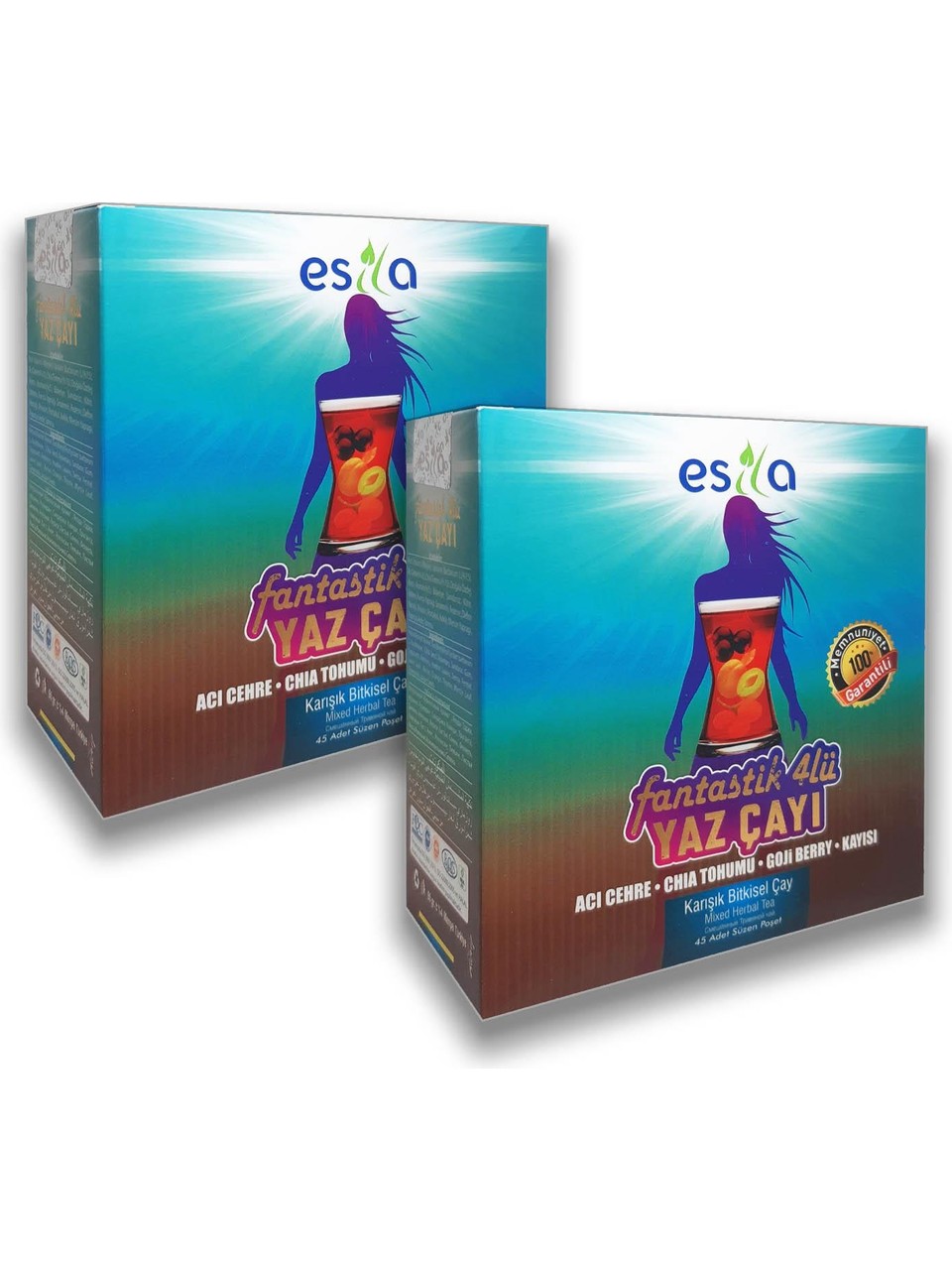 Esila Fantastik Dörtlü Karışık Bitkisel Yaz Çayı 45 Poşet x 2