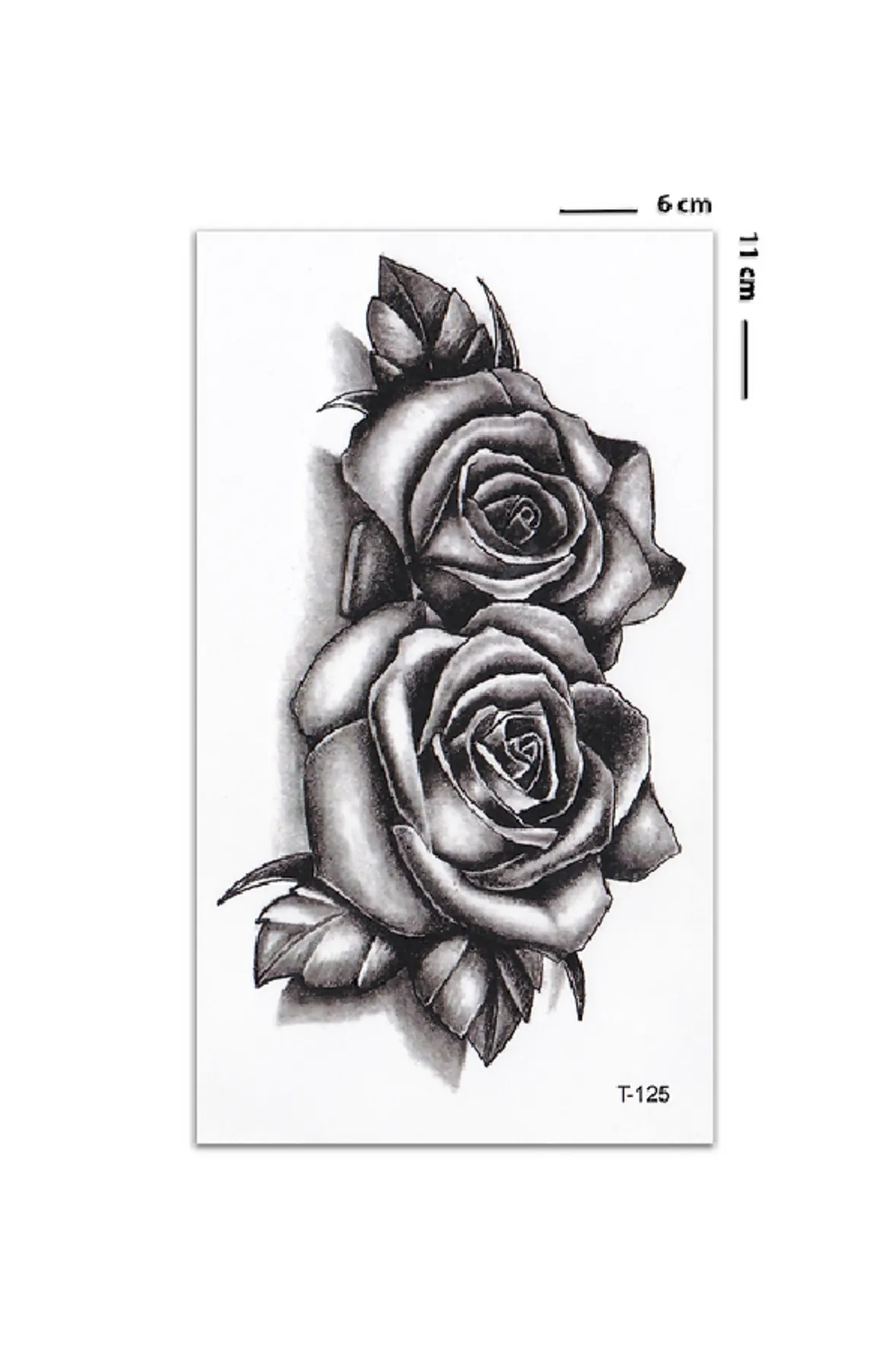 Gül Desenli Göğüs Arası, Bilek, Kol, Bacak, Boyun Geçici Dövme, Tattoo