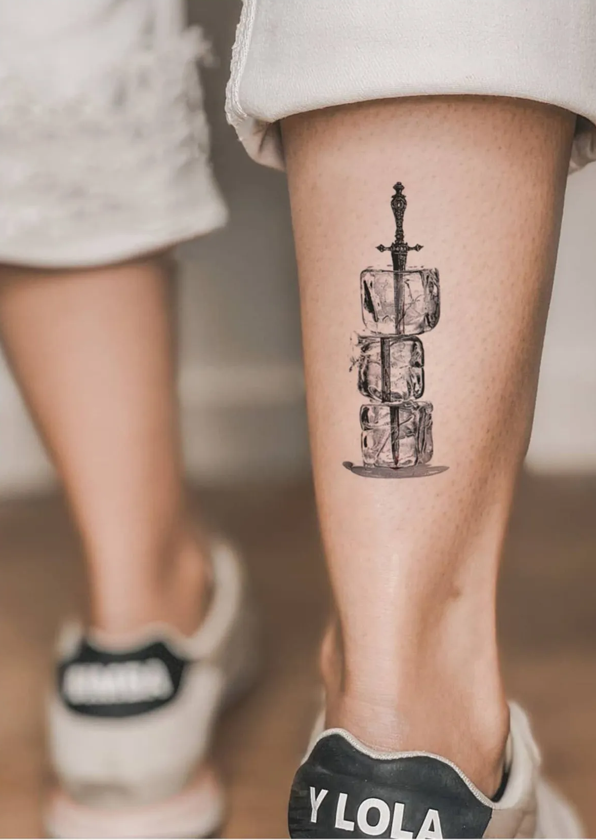 Buz Küpleri ve Kılıç Göğüs Arası, Bilek, Kol, Bacak Geçici Dövme, Tattoo