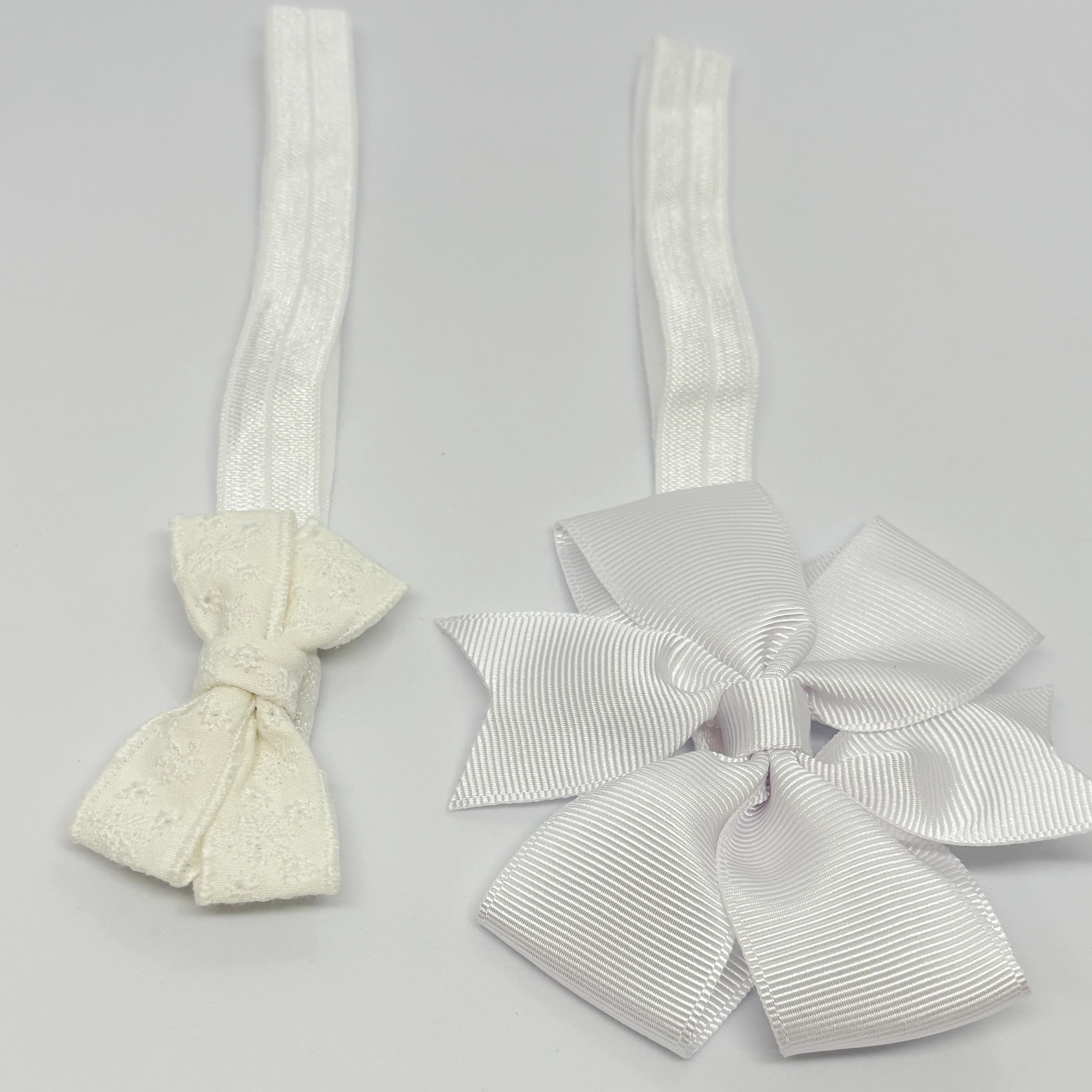 Beyaz Fistolu Bandana ve Düz Bandana 2'li Set, 6 Ay - 4 Yaş Arası