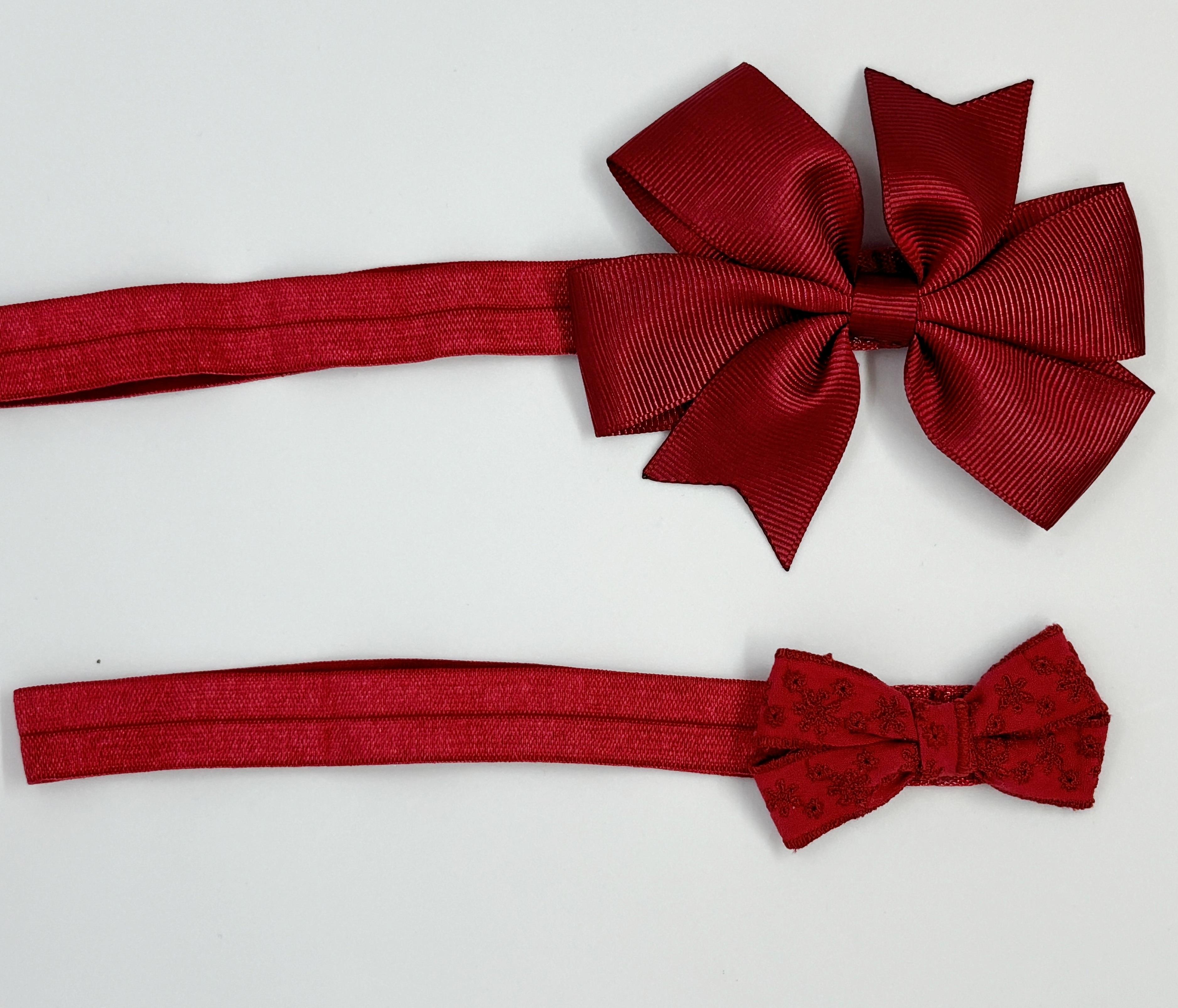 Bordo Fistolu Bandana ve Düz Bandana 2'li Set, 6 Ay - 4 Yaş Arası