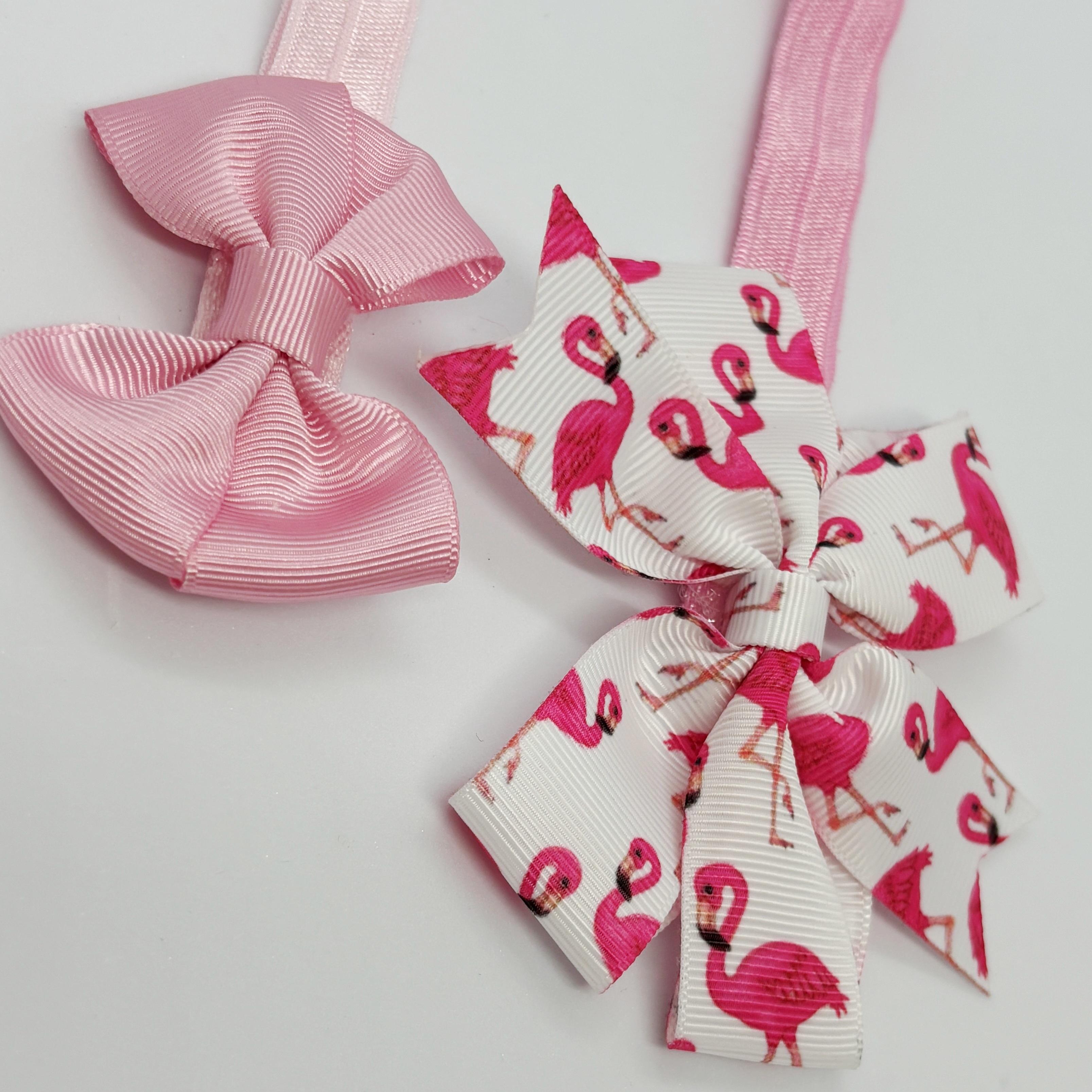 Flamingo Desenli ve Pembe Düz Bandana Seti, 6 Ay - 4 Yaş Arası
