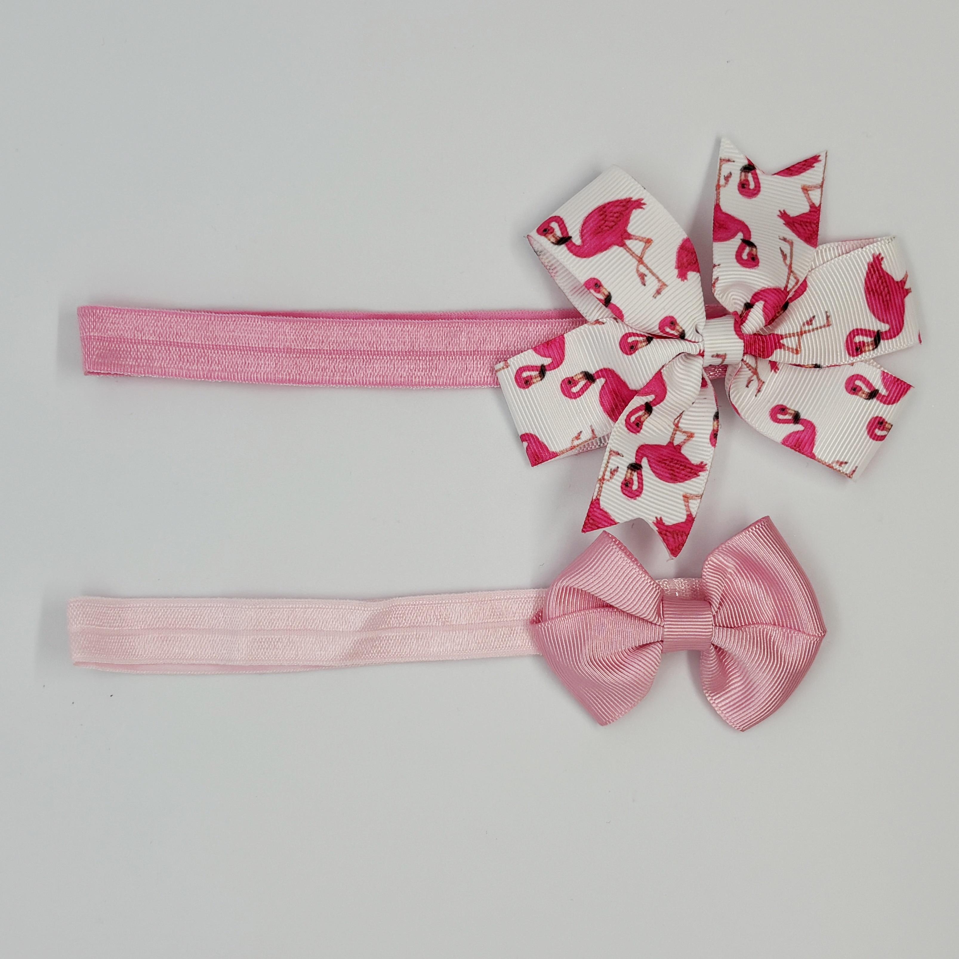 Flamingo Desenli ve Pembe Düz Bandana Seti, 6 Ay - 4 Yaş Arası