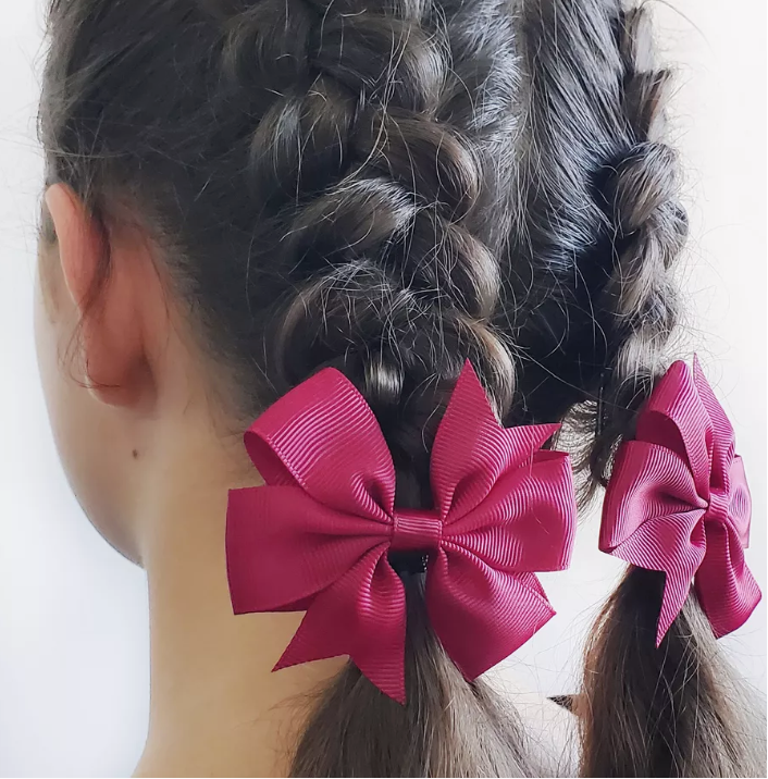 Fuşya Kurdele Klipsli Çocuk ve Bebek Tokası 2 'Li Set