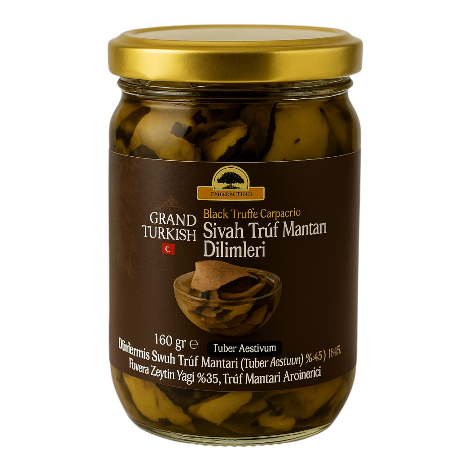Siyah Trüf Mantarı Dilimleri Carpaccio - Tuber Aestivum, 160 Gr, Premium Konserve
