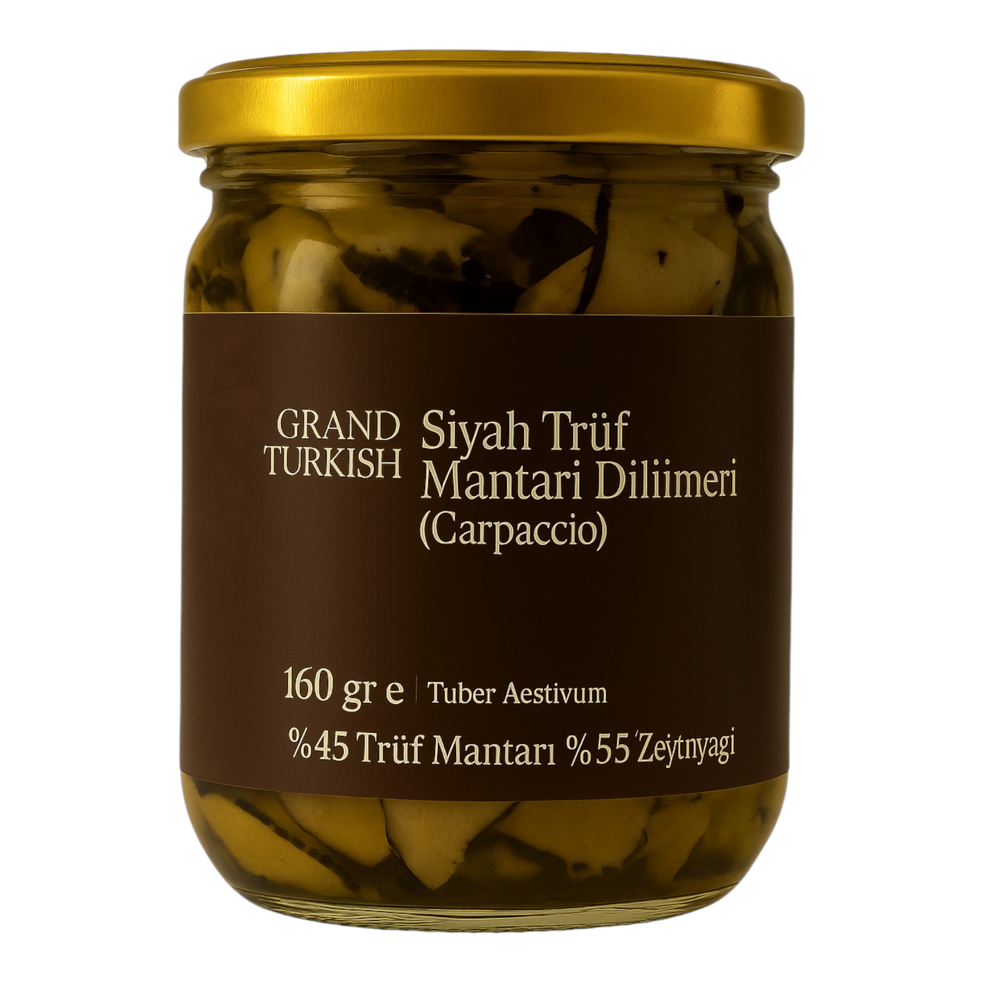 Siyah Trüf Mantarı Dilimleri Carpaccio - Tuber Aestivum, 160 Gr, Premium Konserve