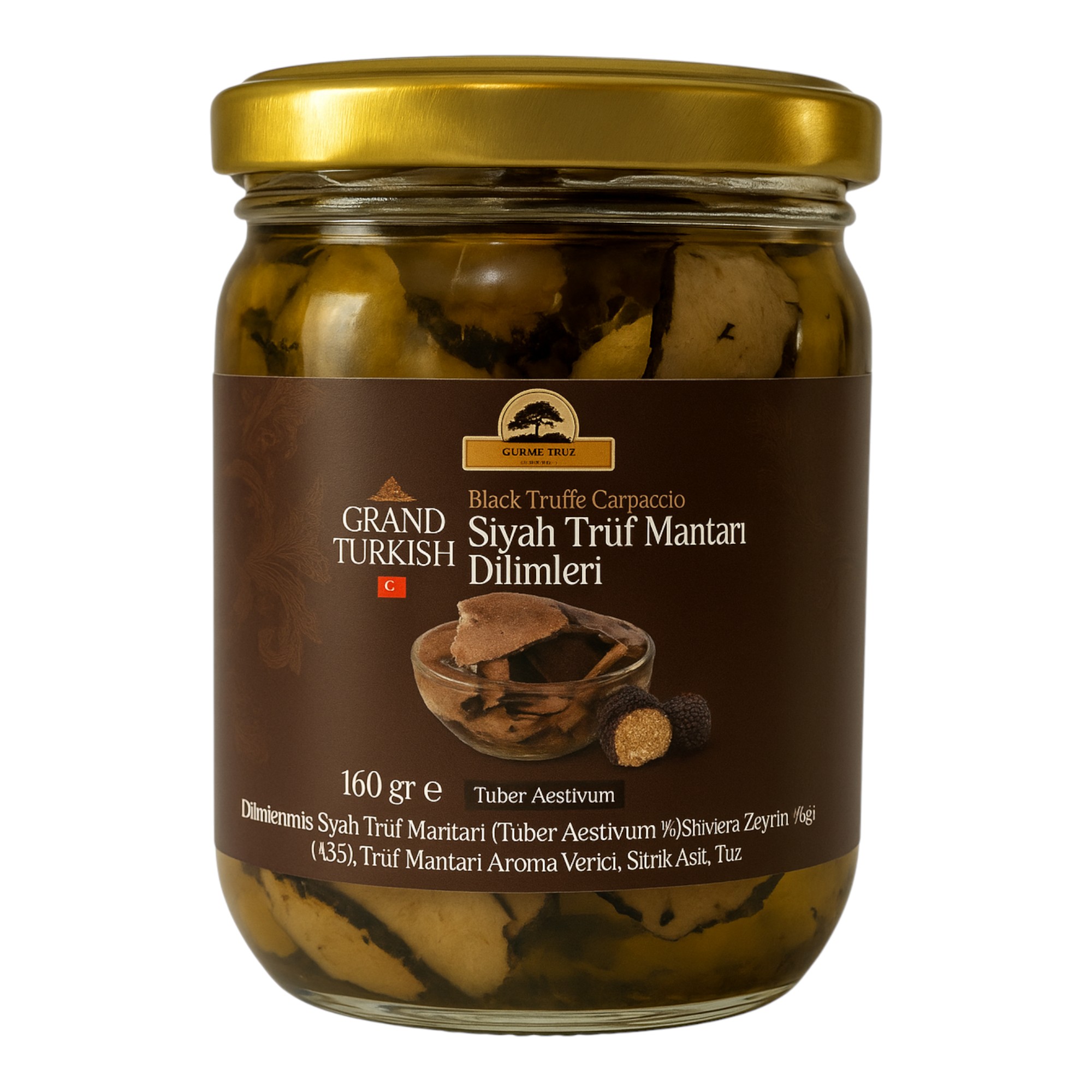 Siyah Trüf Mantarı Dilimleri Carpaccio - Tuber Aestivum, 160 Gr, Premium Konserve