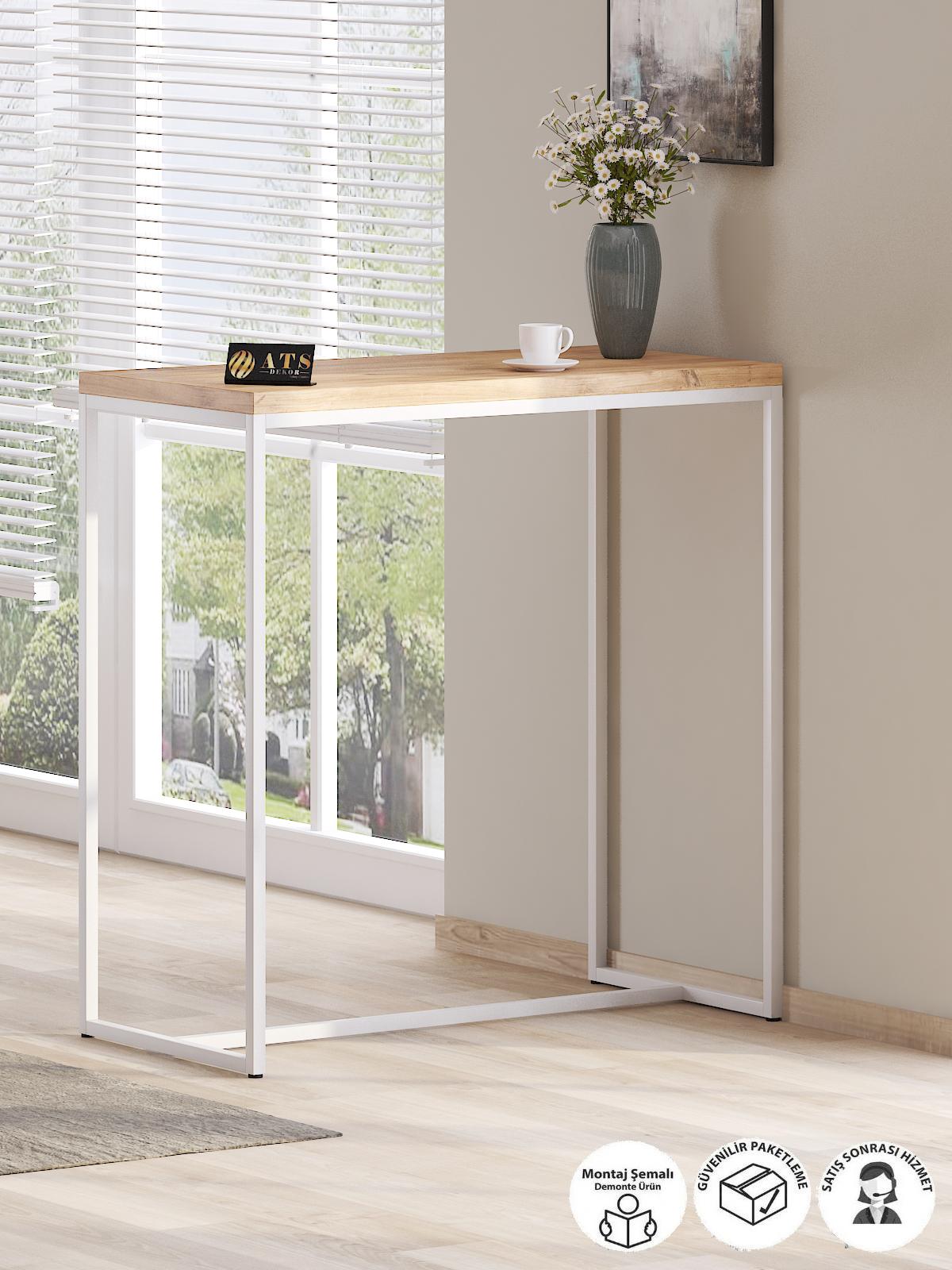 Bar Masası & Mutfak Adası Beyaz Atlantikçam