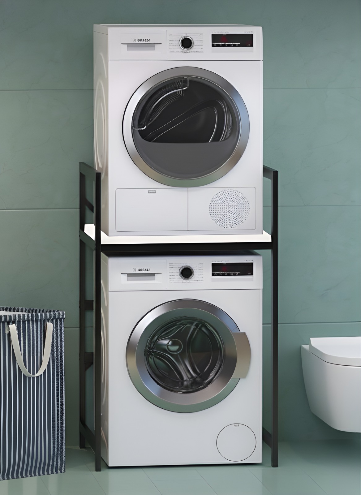 StackLux Çamaşır Makinası ve Kurutma Makinası Rafı Çamaşır Makinası Üstü Banyo Düzenleyici Rafı